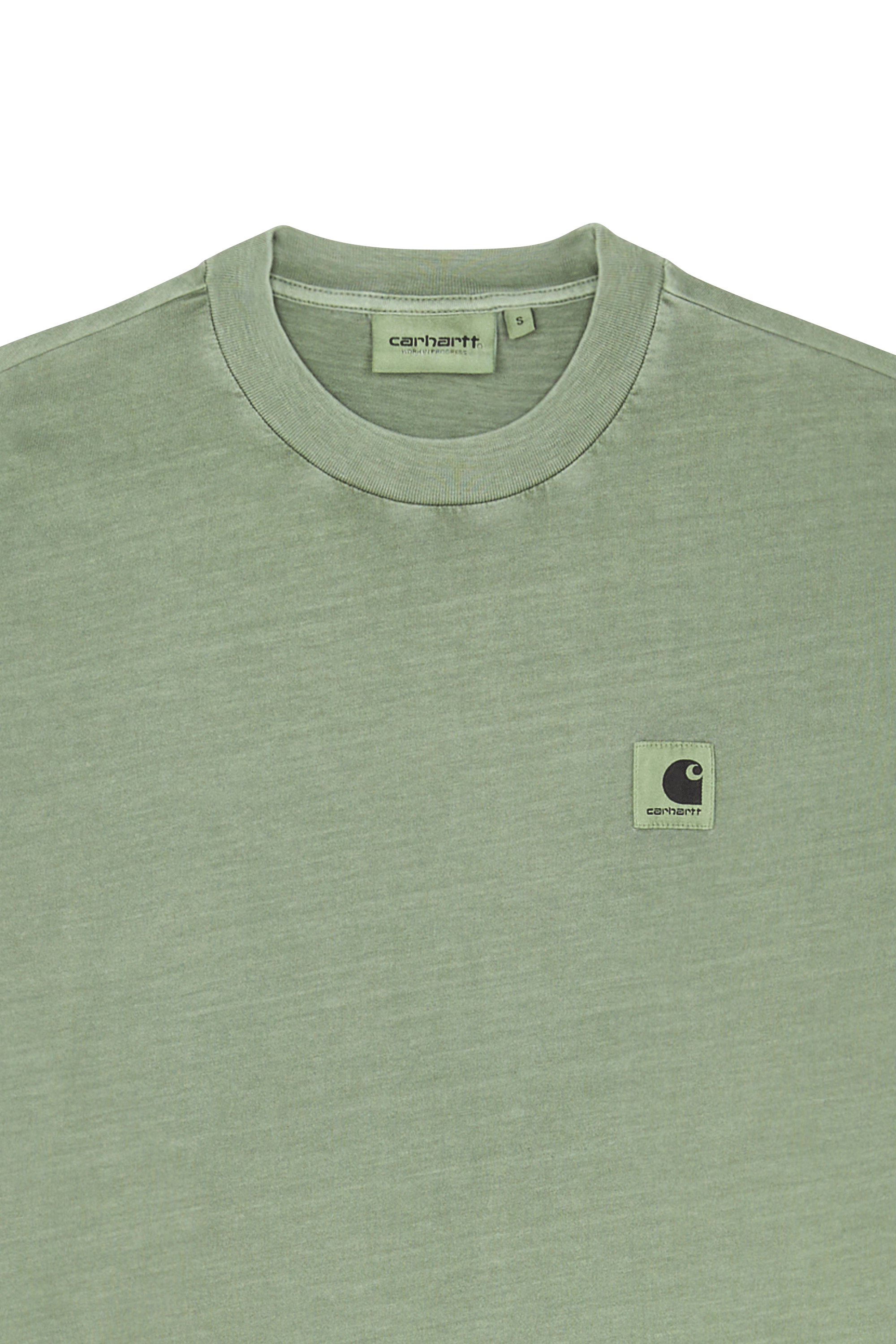 Regular-fit round-neck cotton T-shirt Green