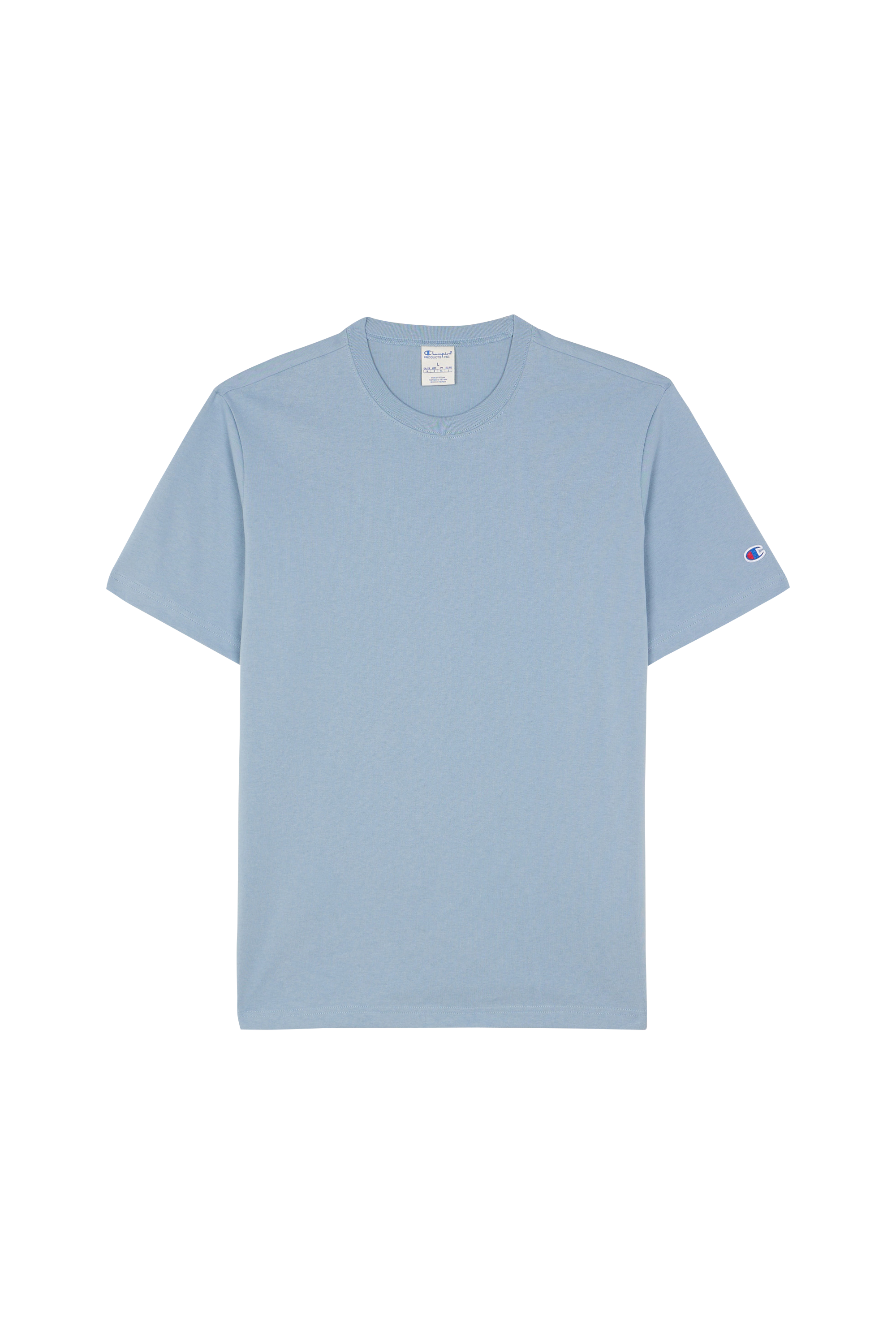 Regular-fit round-neck cotton T-shirt Blue