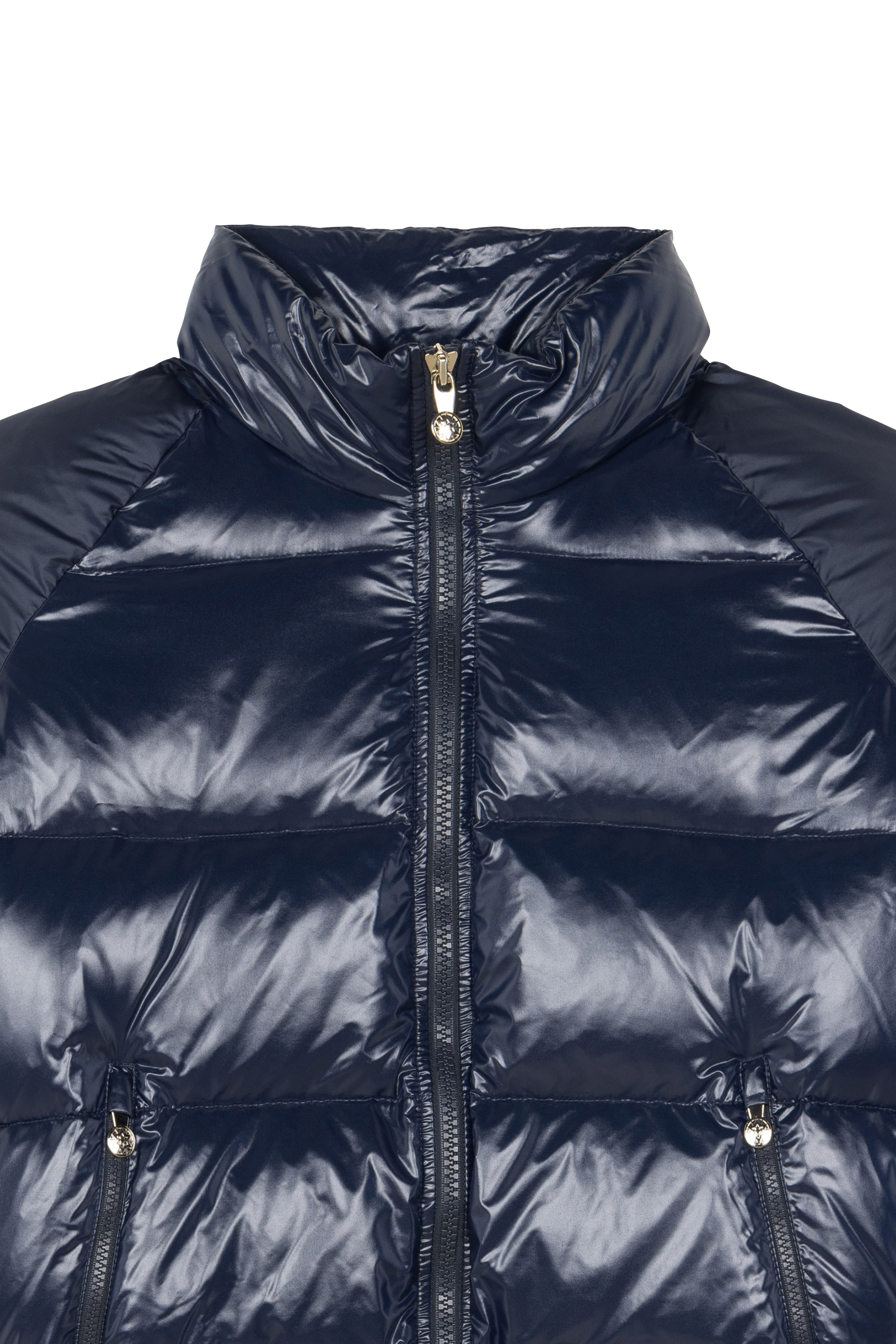 Lightweight quilted padded jacket with high neck Blue