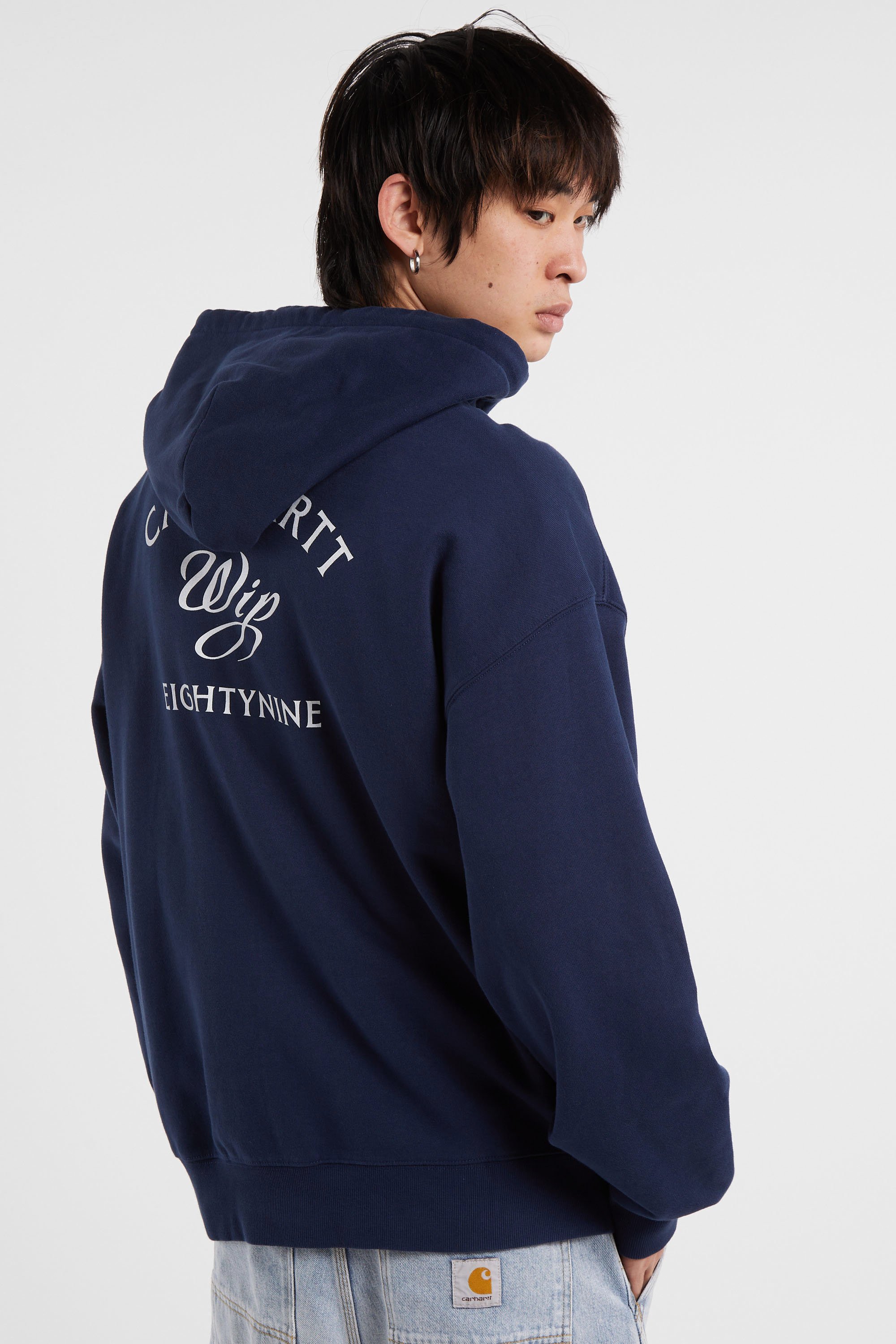 Hoodie zippé Bleu