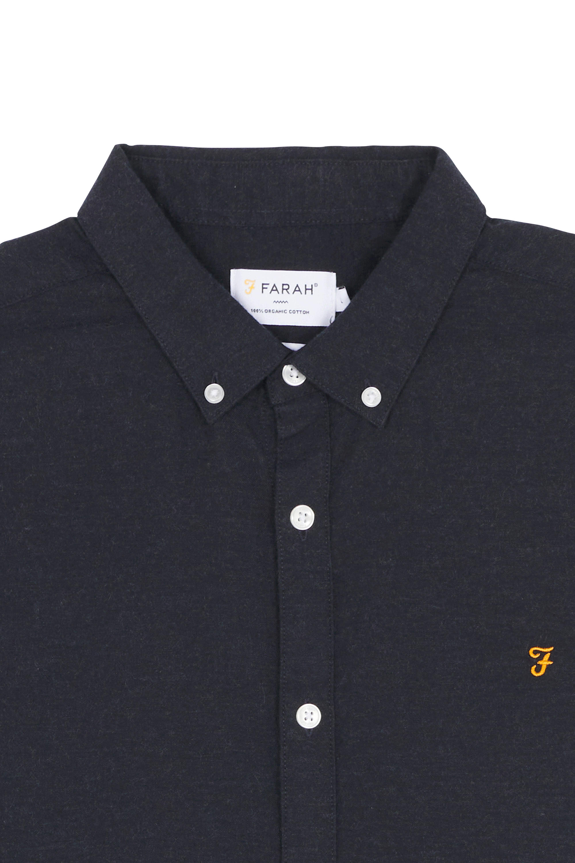 Chemise col américain slim-fit en coton biologique Bleu