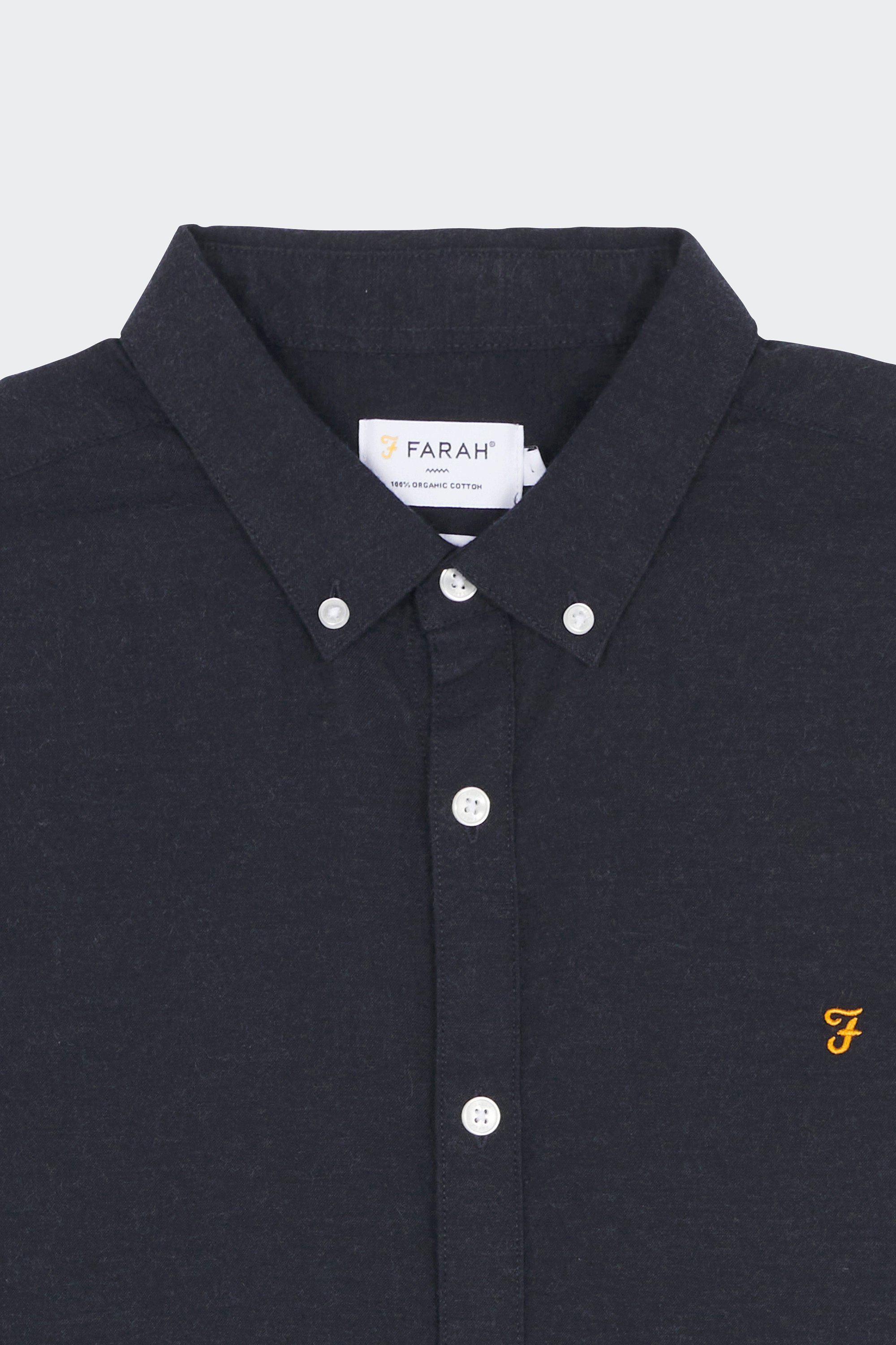 Chemise col américain slim-fit en coton biologique | Bleu by FARAH Chemise col américain slim-fit en coton biologique Bleu