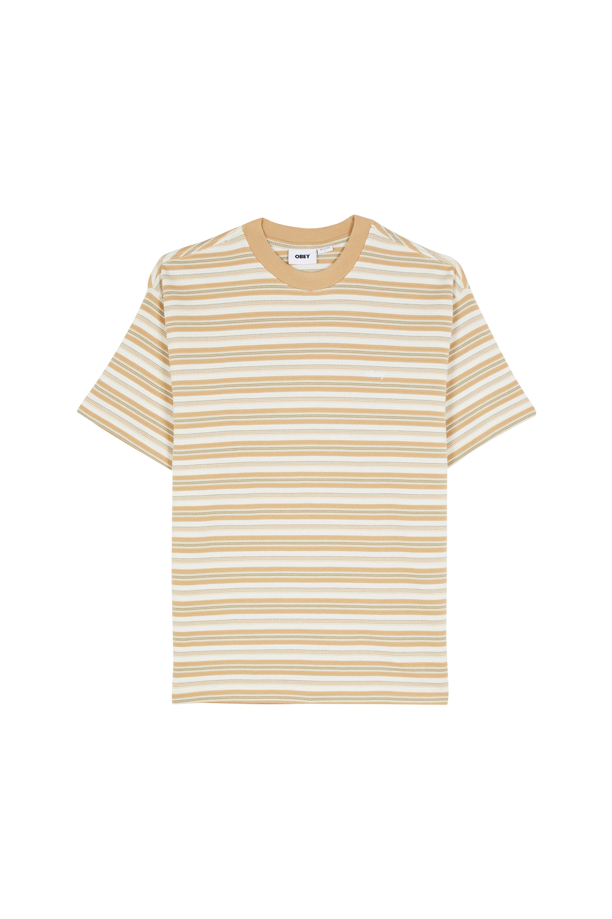 Regular-fit round-neck cotton T-shirt Beige