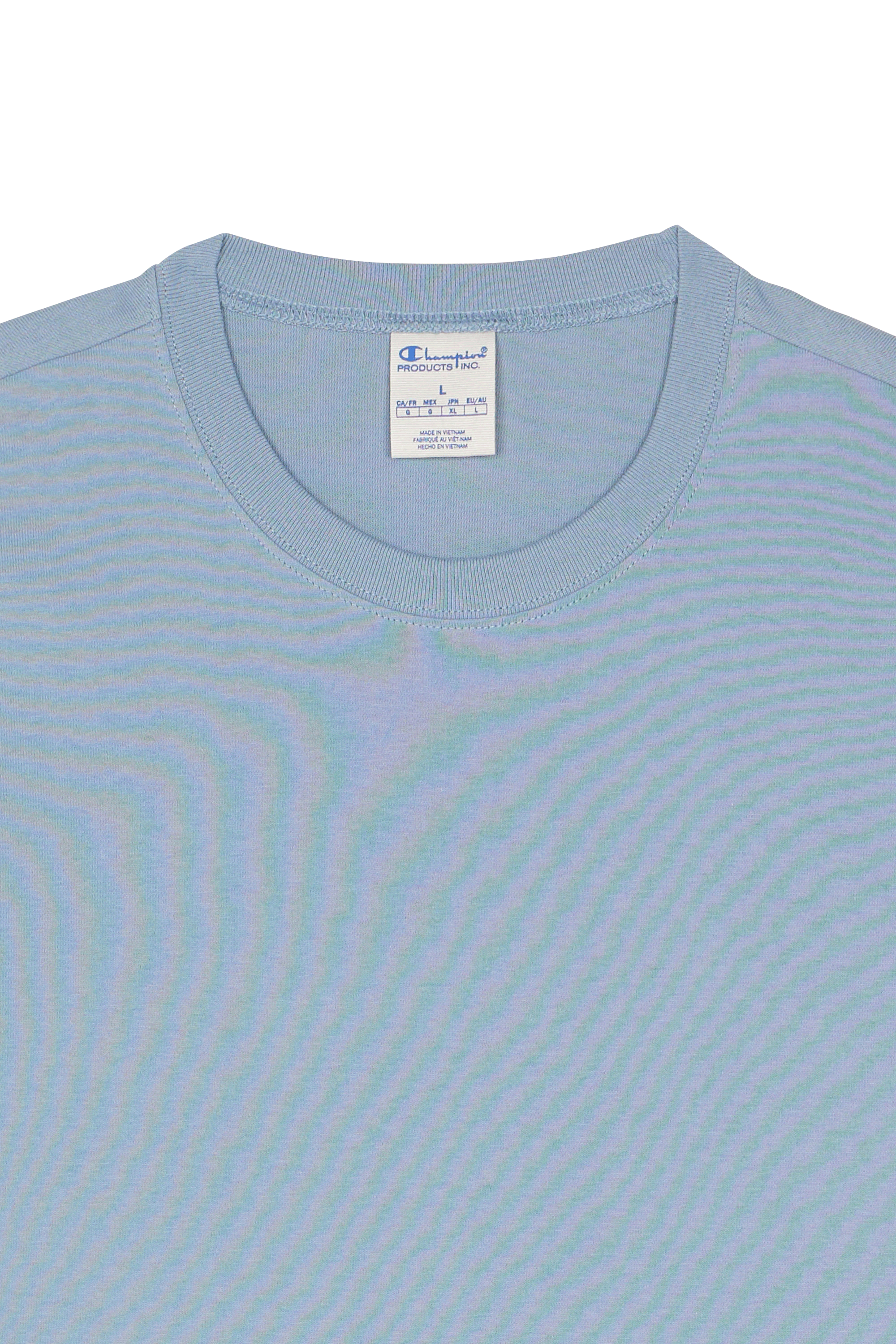 Regular-fit round-neck cotton T-shirt Blue