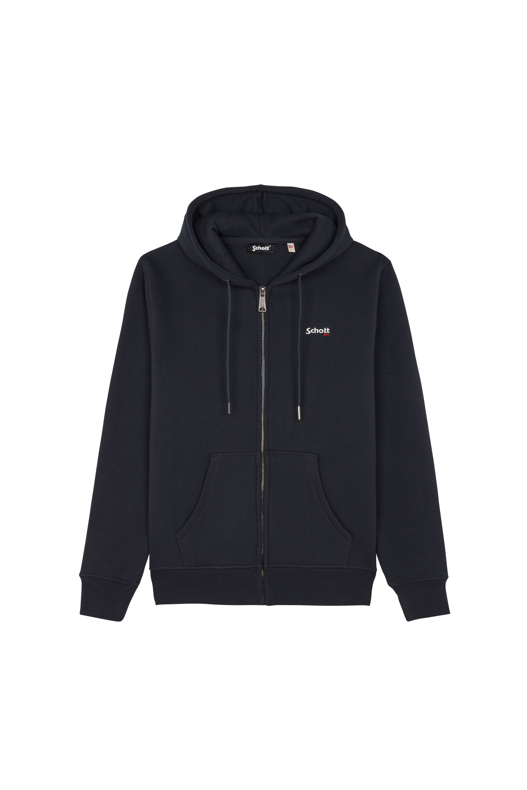 Regular-fit zip-up cotton-blend hoodie with Pony Player Blue