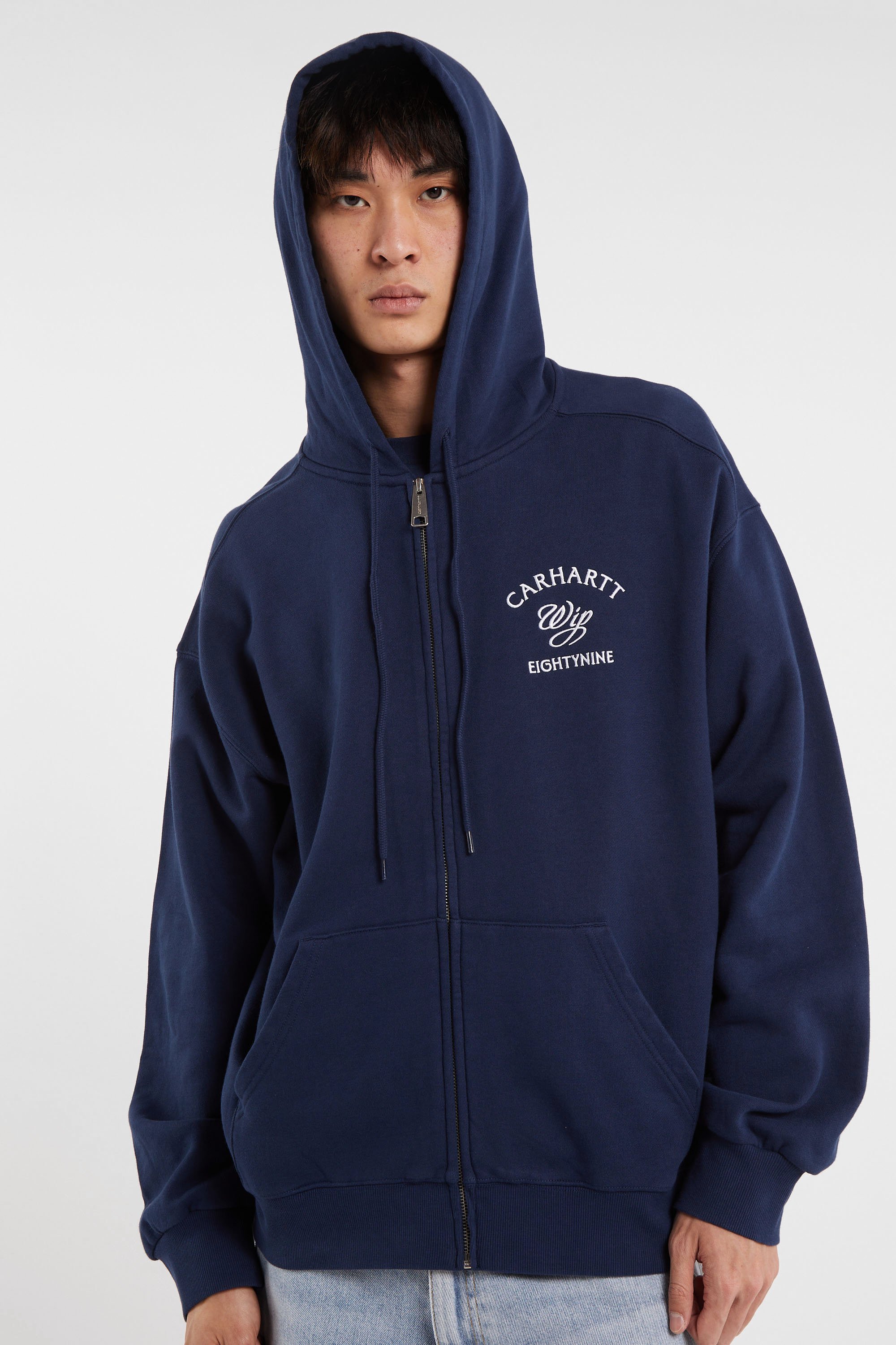 Hoodie zippé Bleu