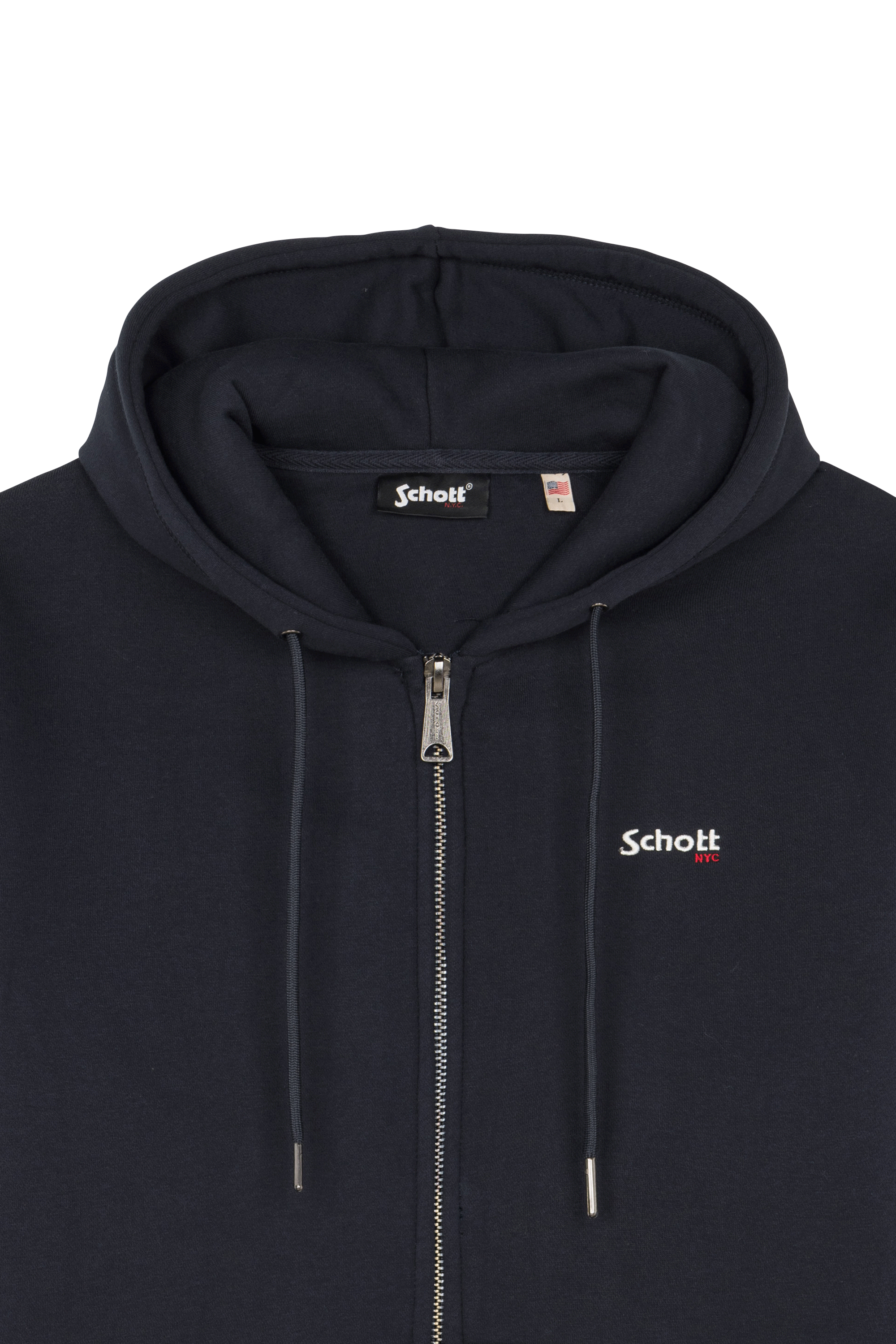 Regular-fit zip-up cotton-blend hoodie with Pony Player Blue