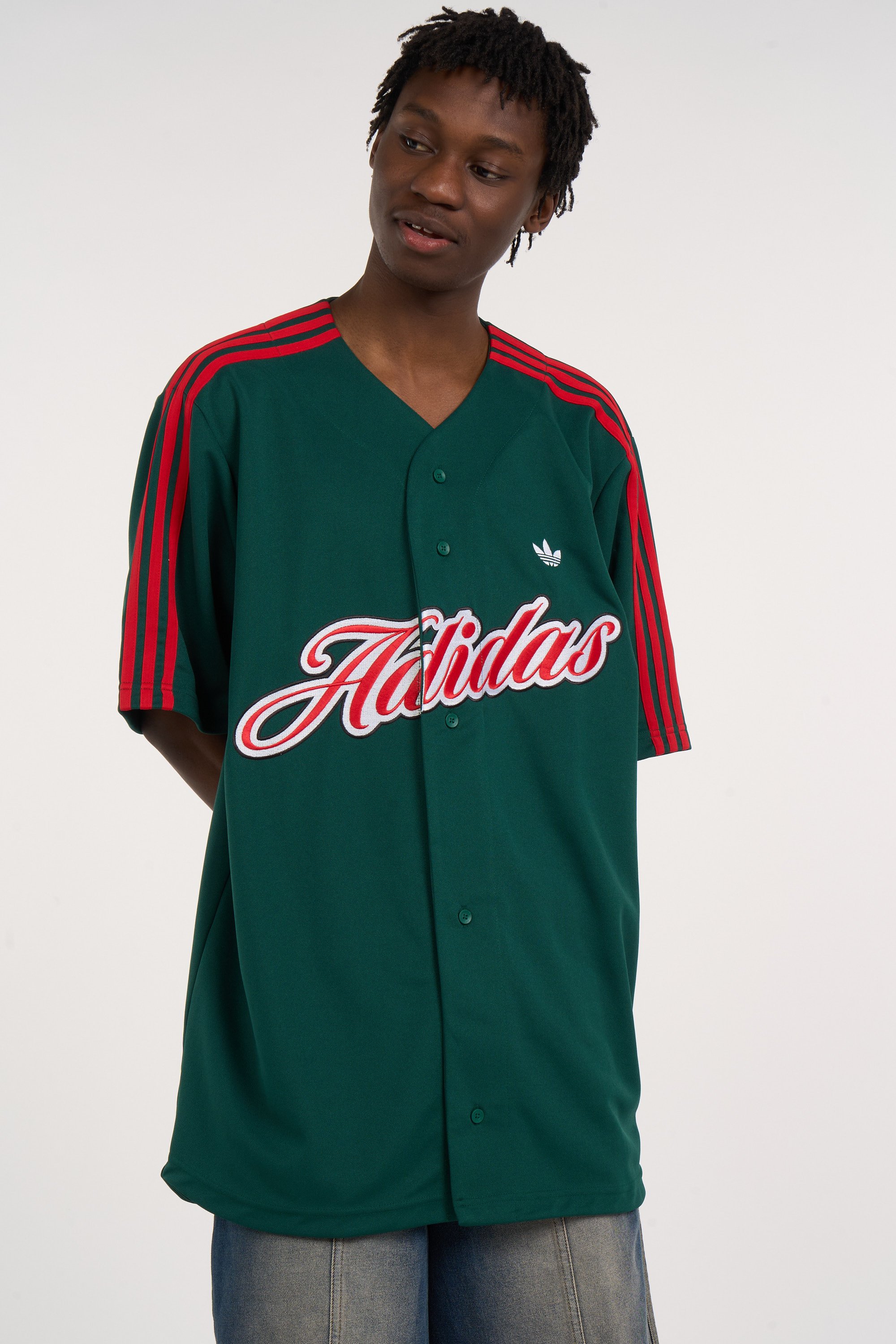 Regular-fit round-neck cotton T-shirt | Green ADIDAS Men