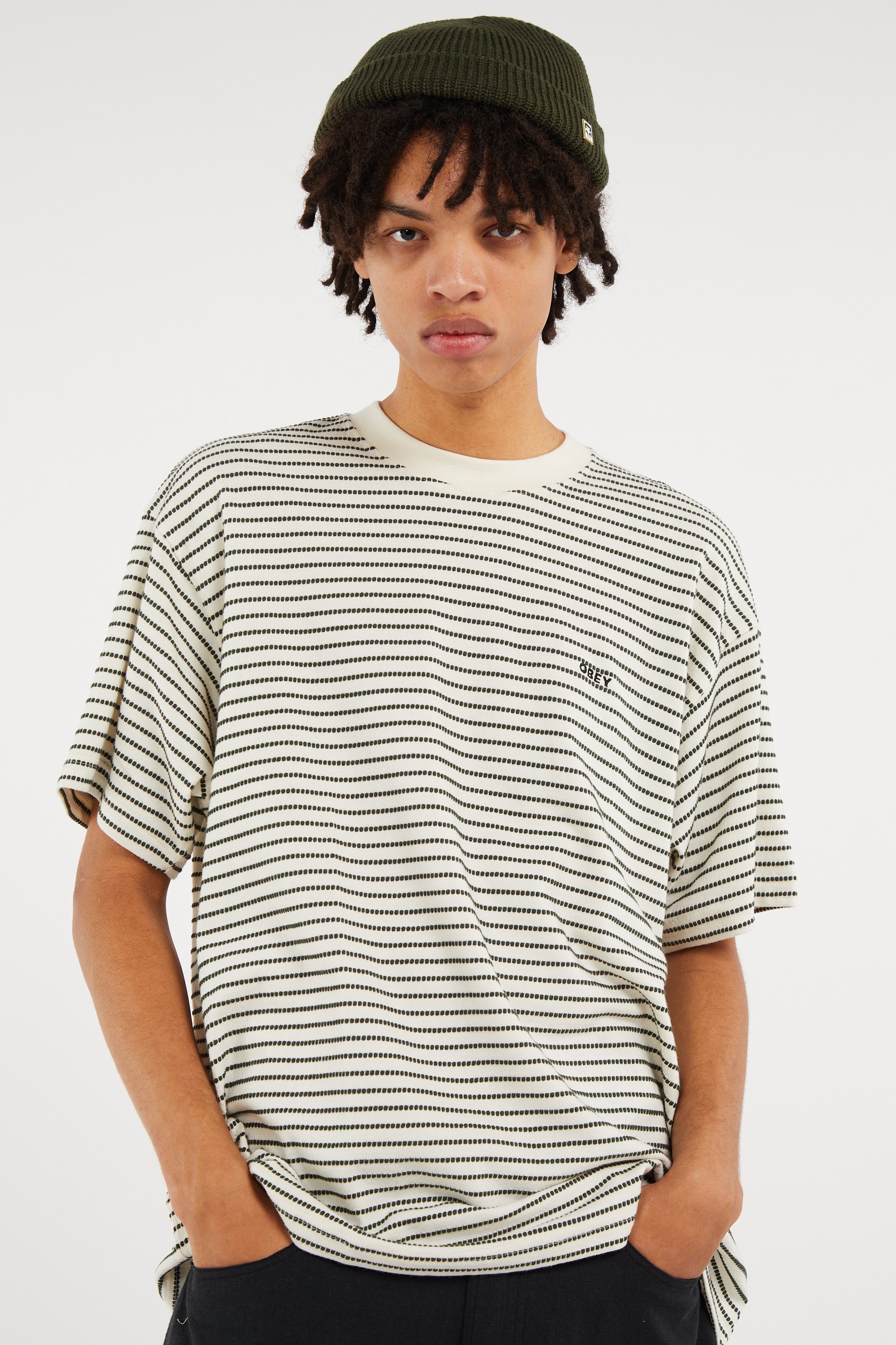 Regular-fit round-neck cotton T-shirt | Beige OBEY Men