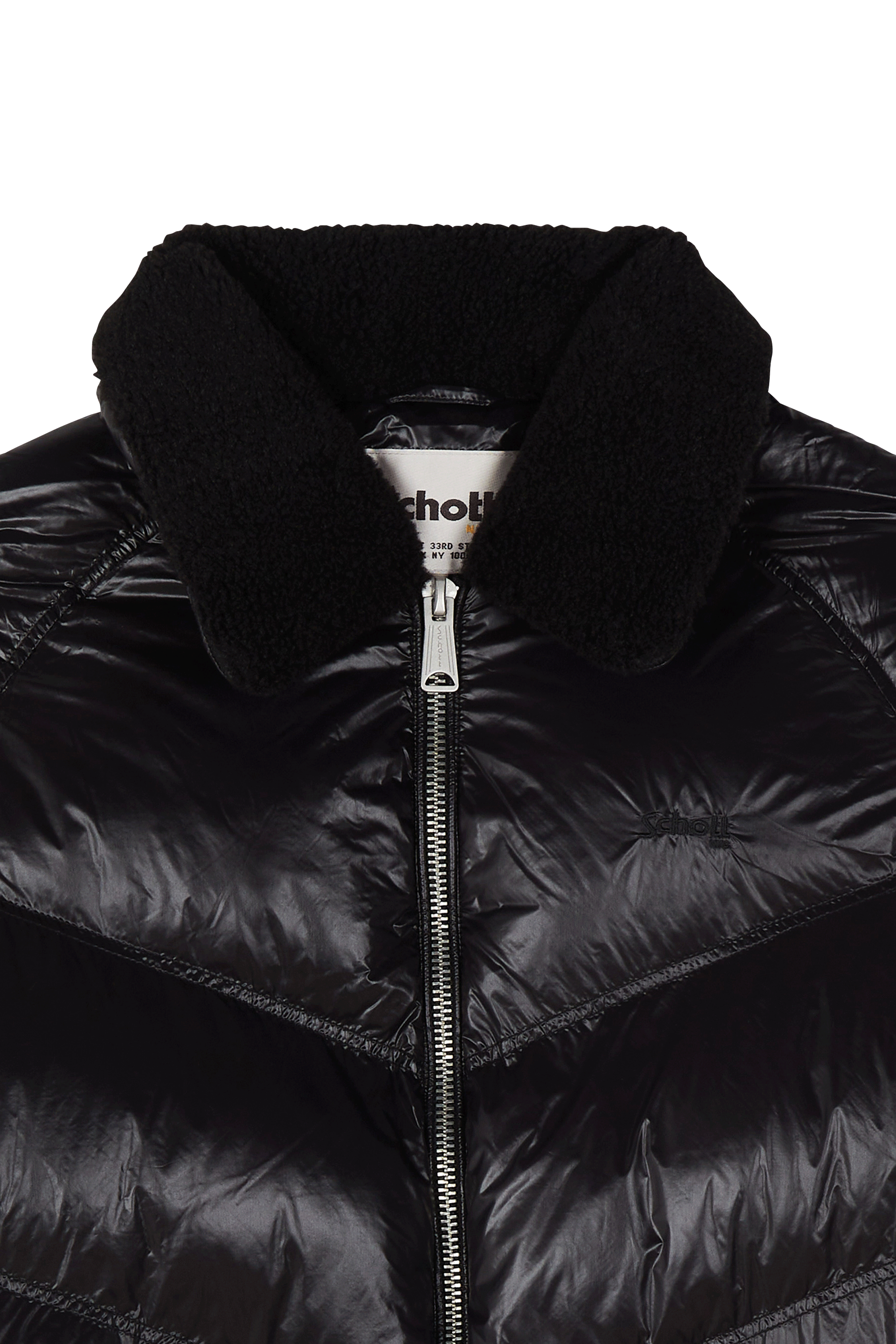 Lightweight quilted padded jacket with high neck Black