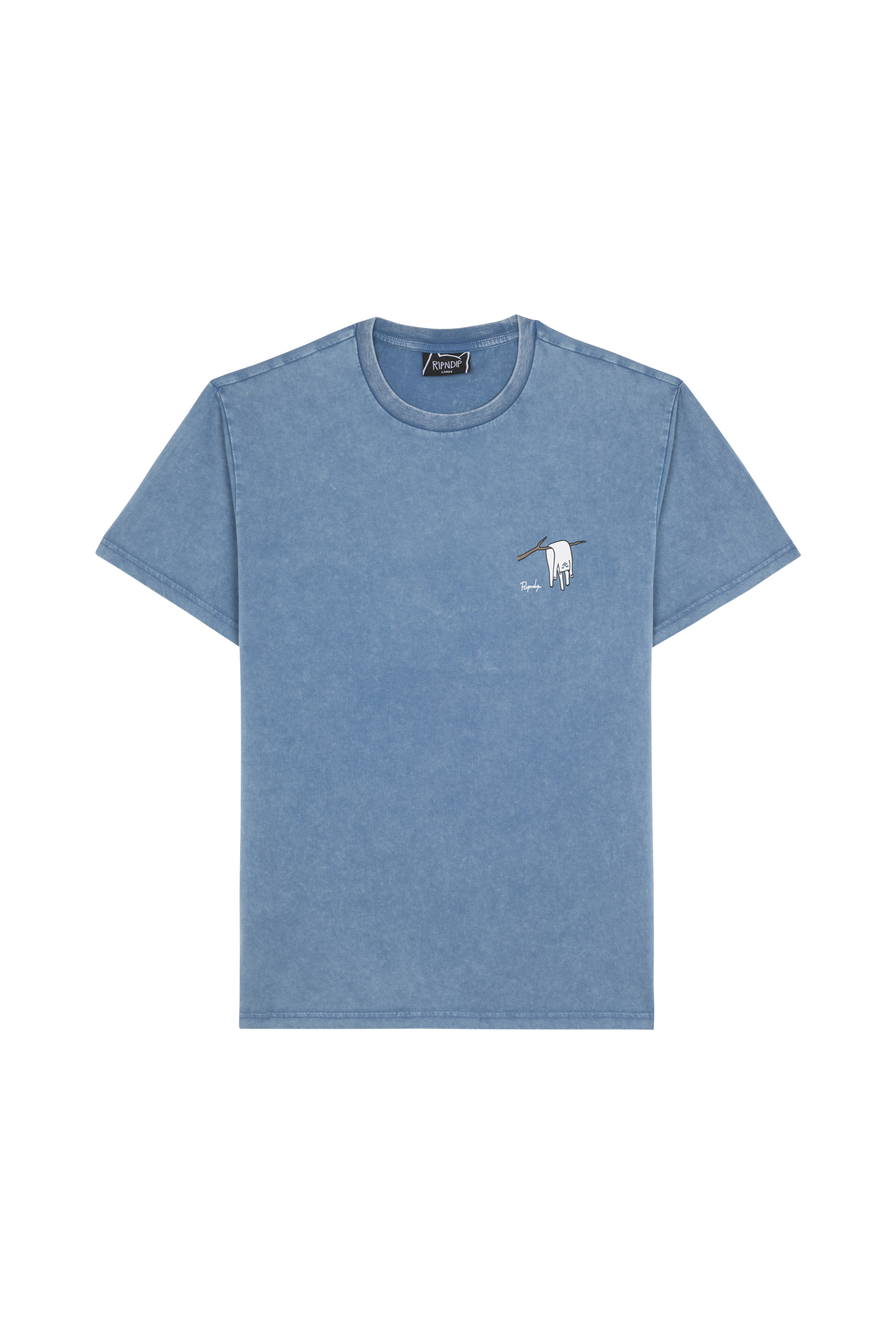Regular-fit round-neck cotton T-shirt Blue