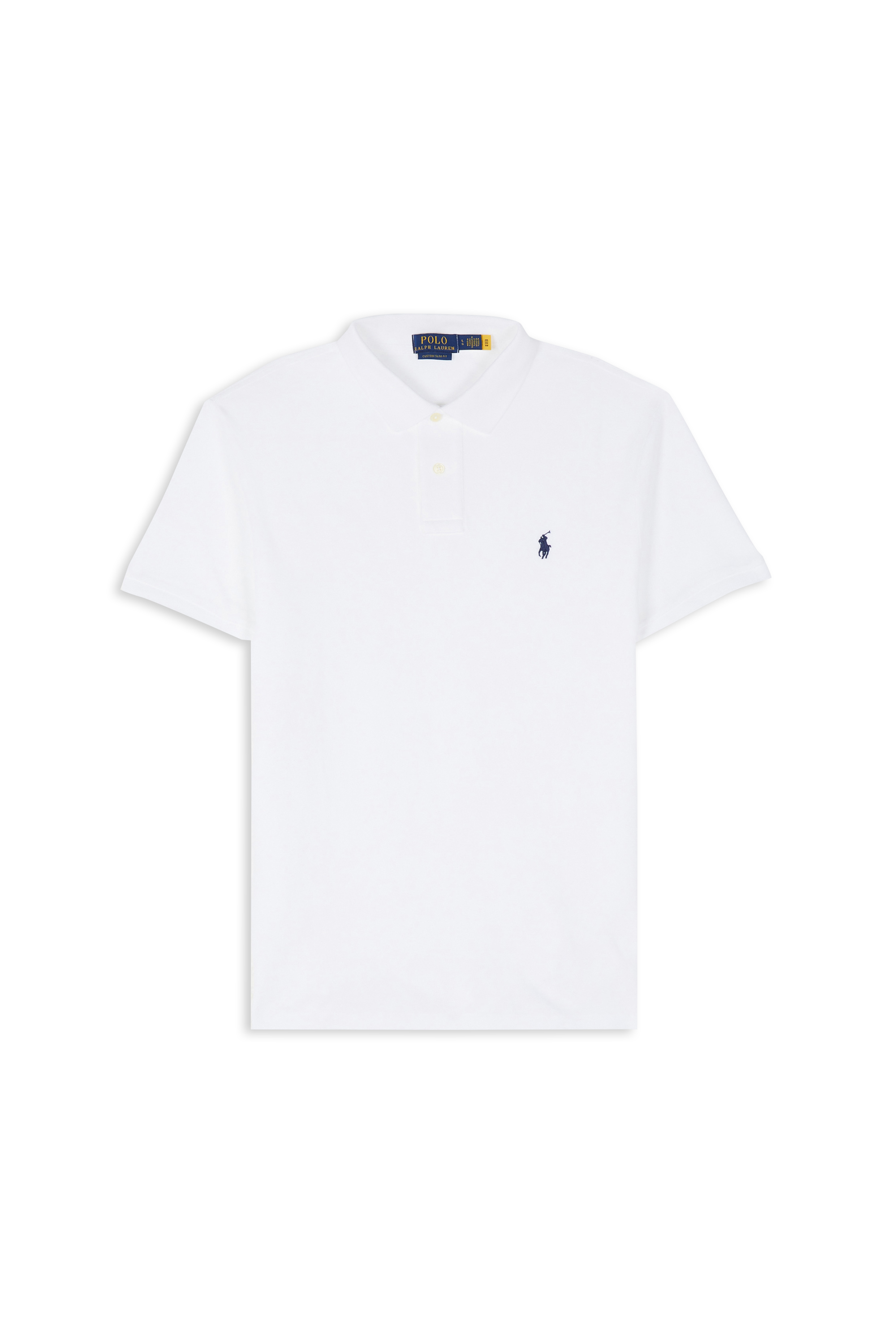 Slim-fit cotton piqué polo shirt with long sleeves White