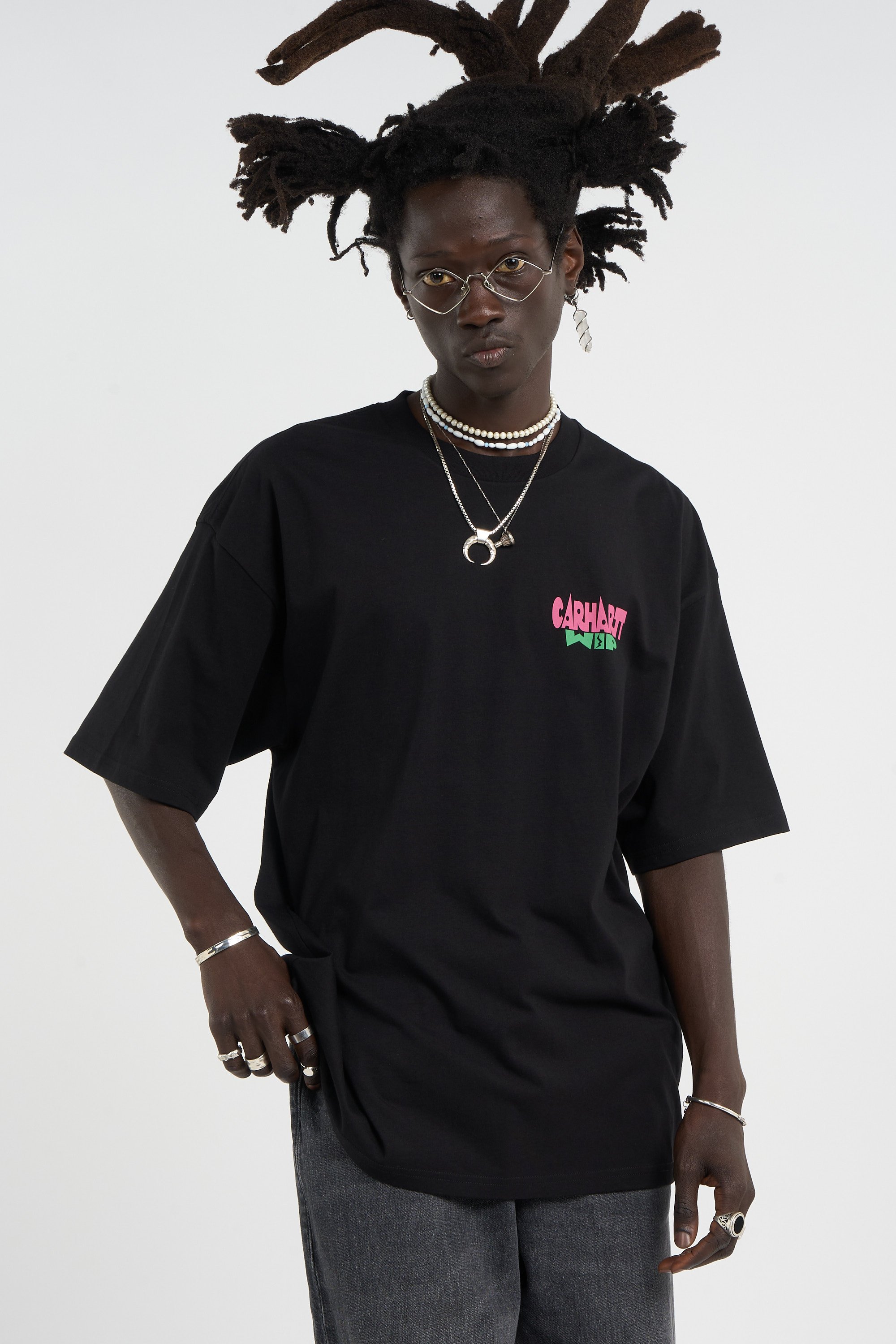 Regular-fit round-neck cotton T-shirt | Black CARHARTT WIP Men