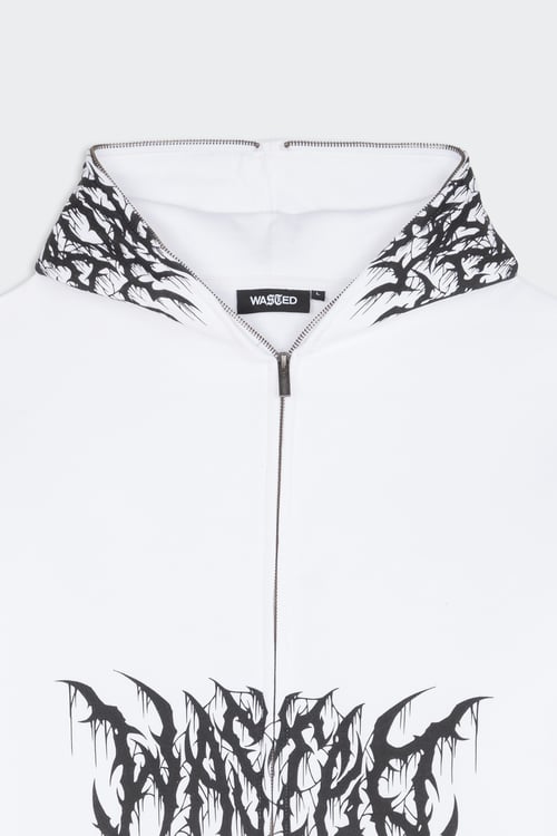 WASTED Hoodie zippé Blanc