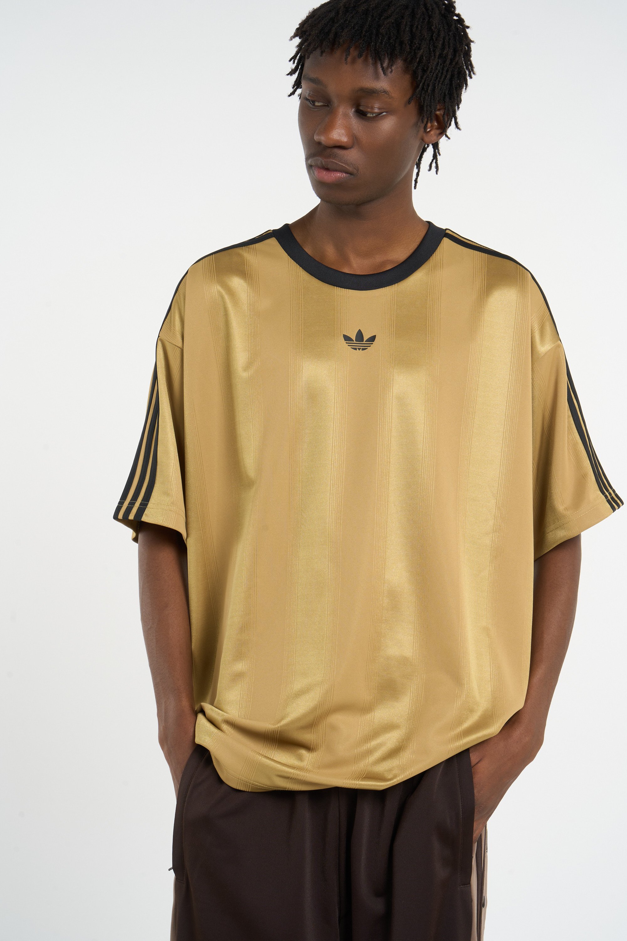 Regular-fit round-neck cotton T-shirt | Yellow ADIDAS Men