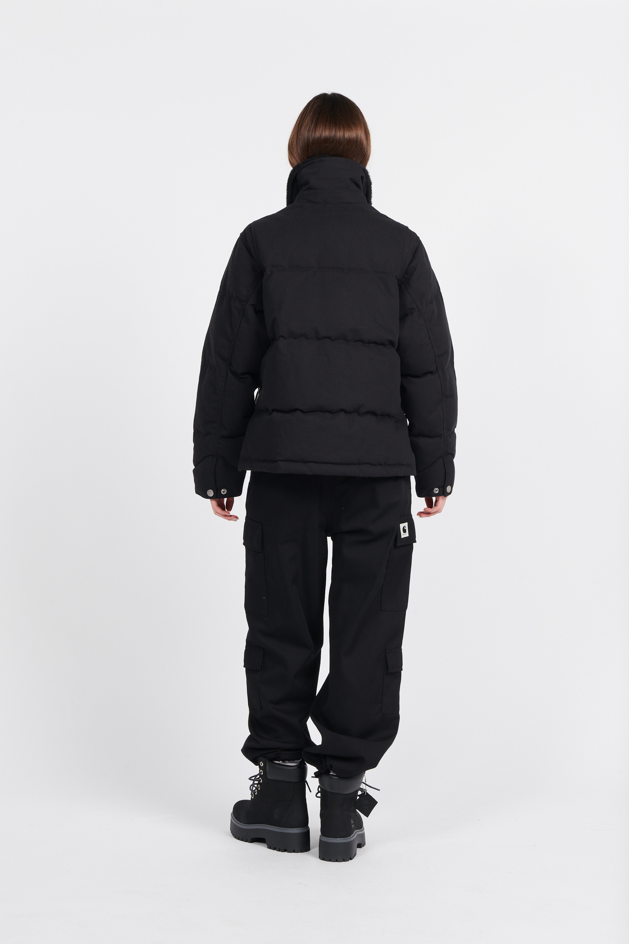 Heeled leather mid-calf boots Black