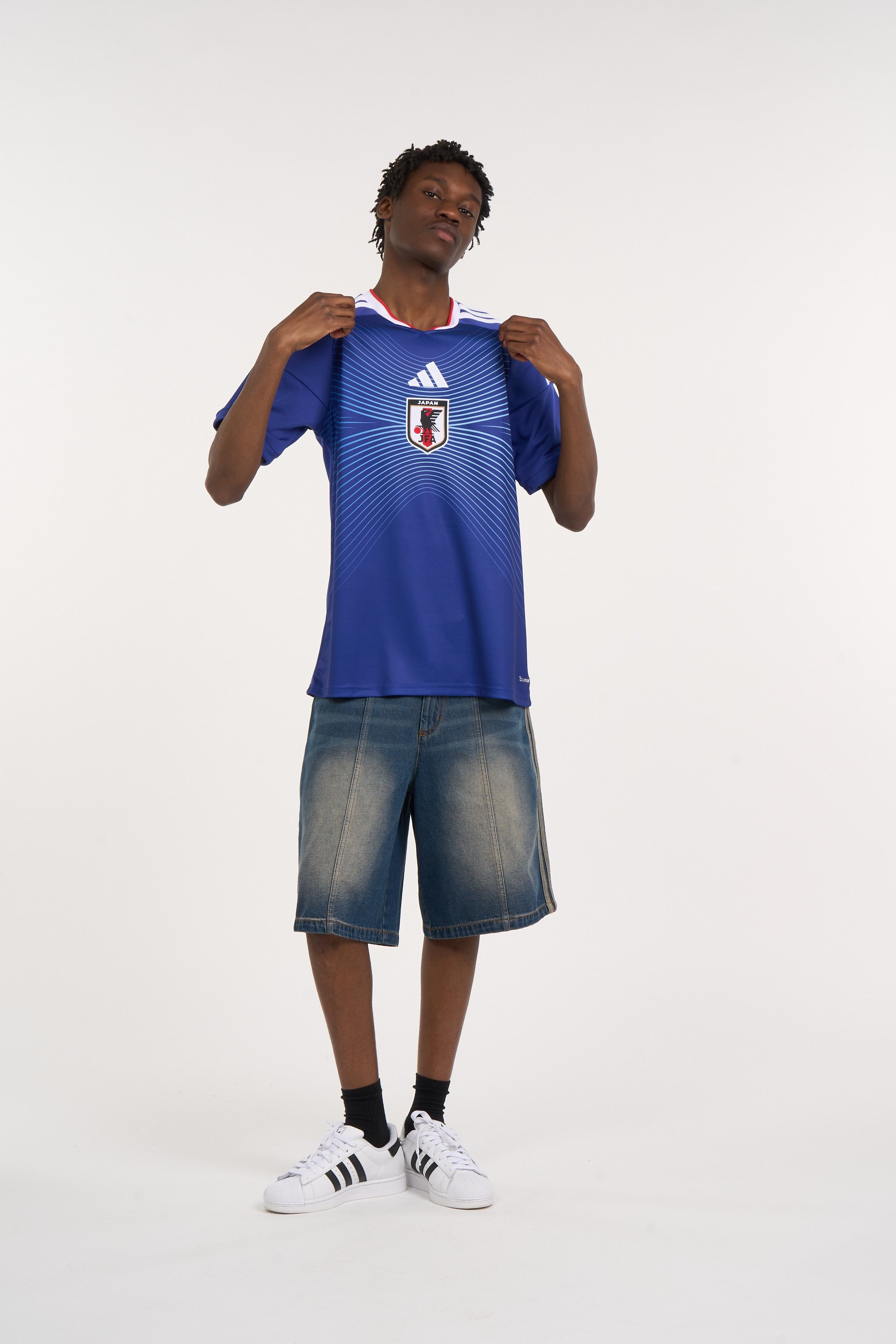Regular-fit round-neck cotton T-shirt ADIDAS Blue