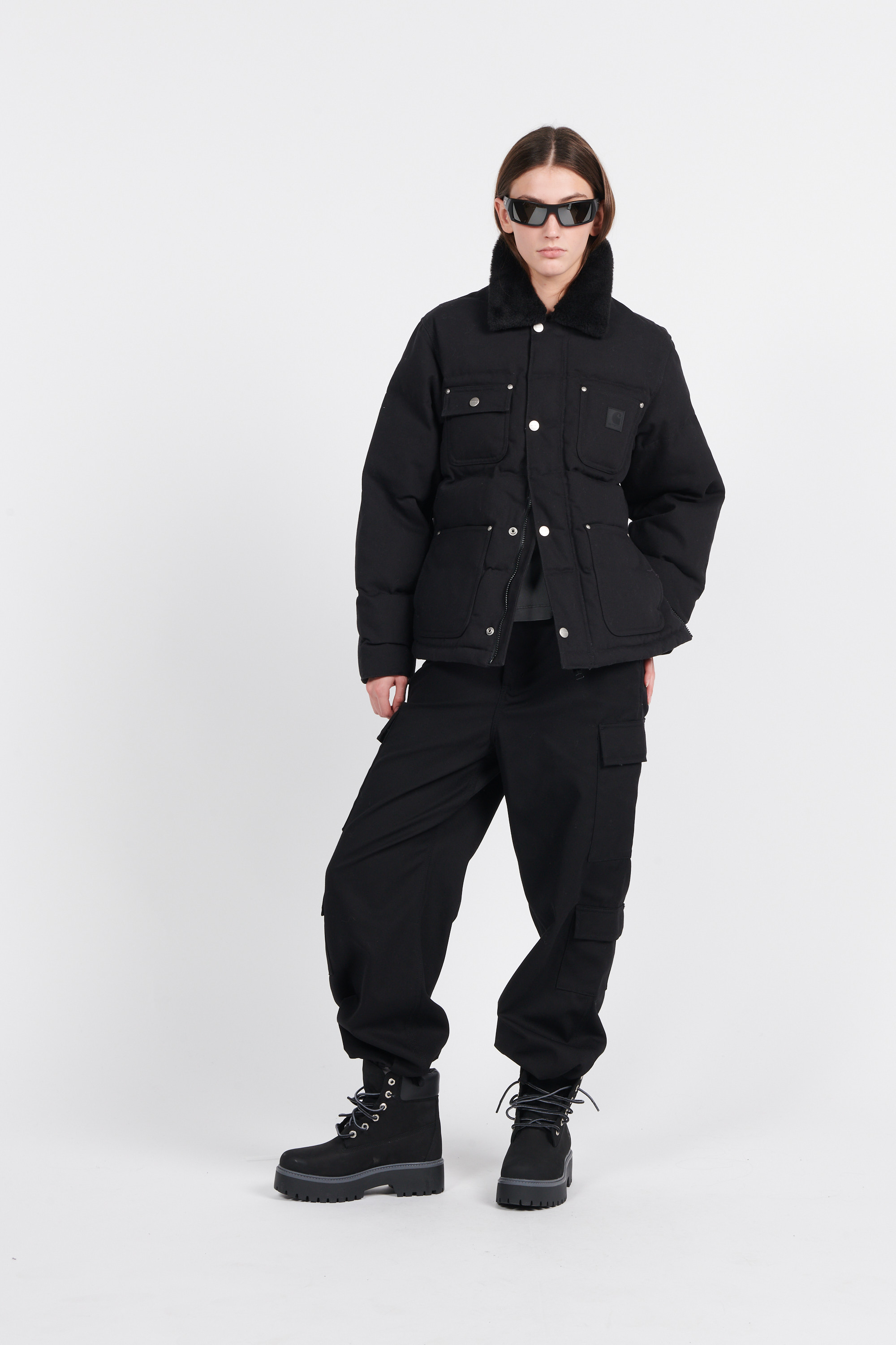 Heeled leather mid-calf boots Black