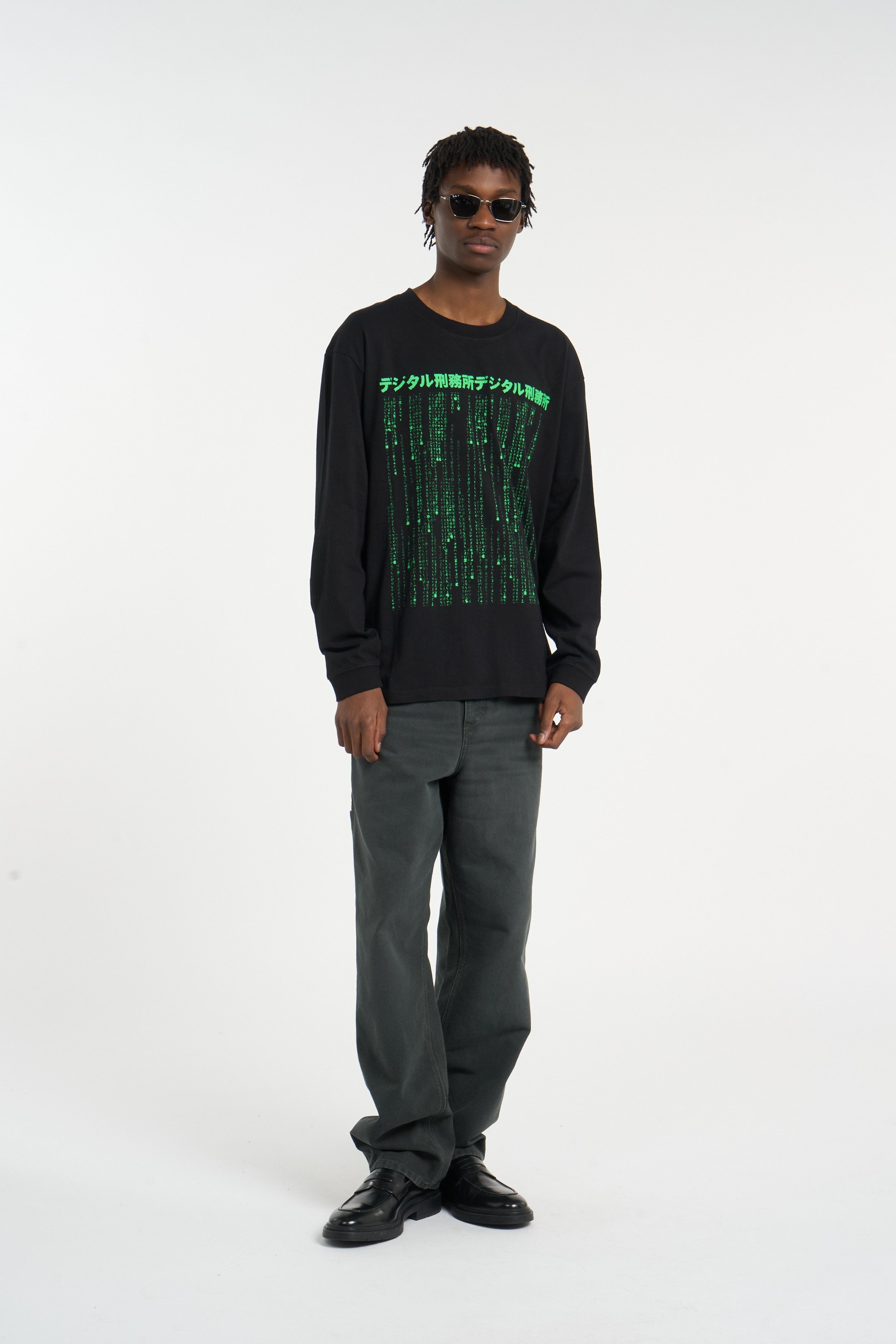 Regular-fit round-neck cotton T-shirt EDWIN Black