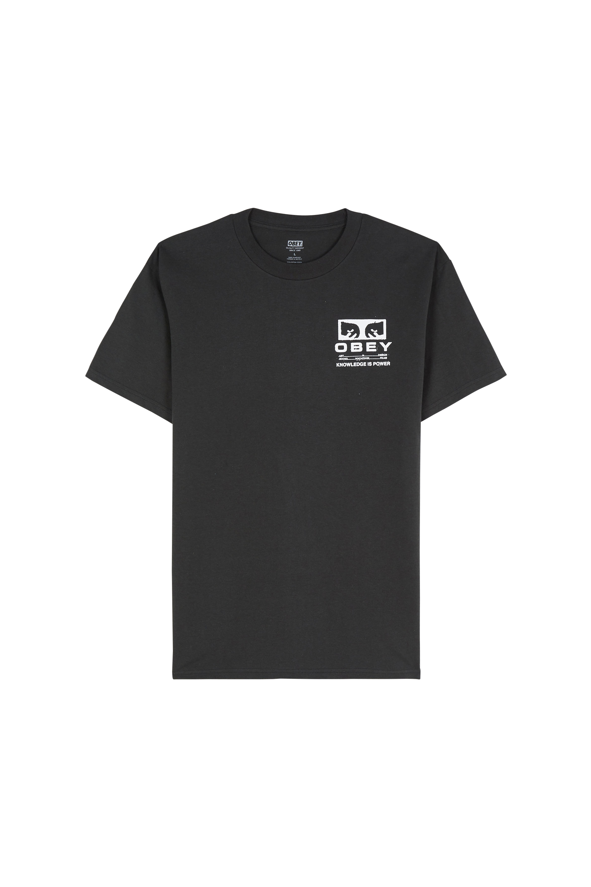 Regular-fit round-neck cotton T-shirt Black