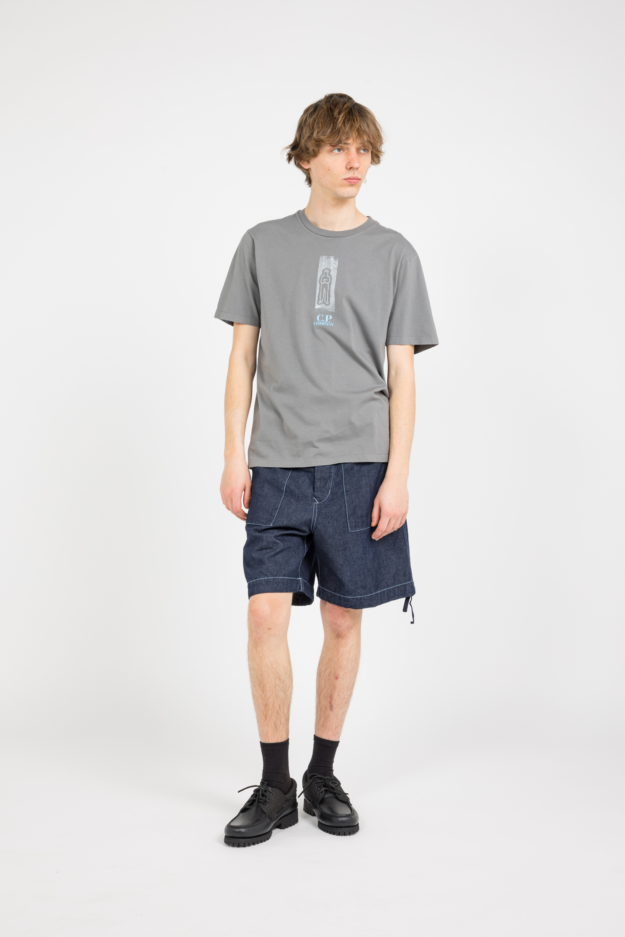 Regular-fit round-neck cotton T-shirt Grey