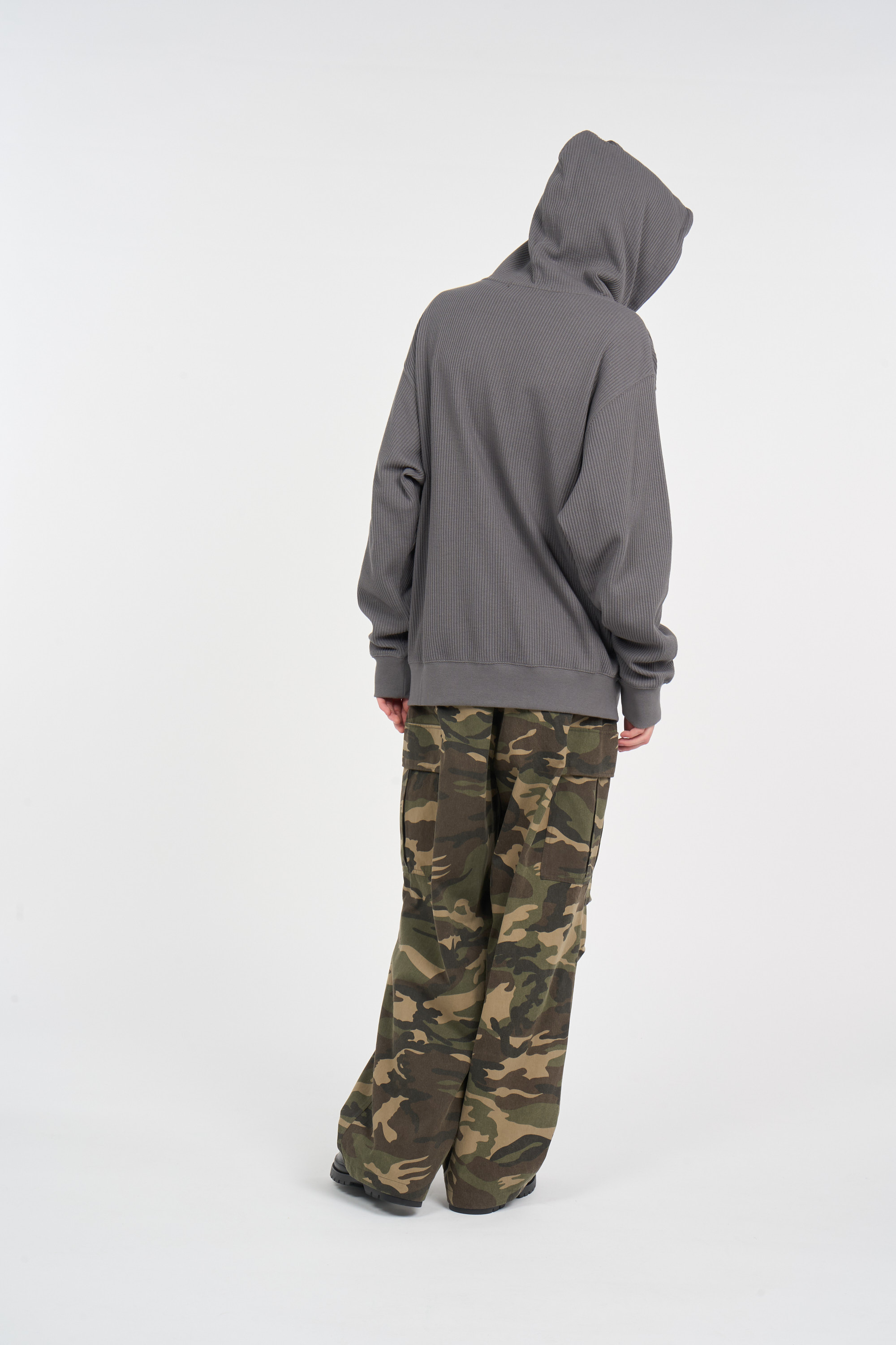 Regular-fit zip-up cotton-blend hoodie with Pony Player Black