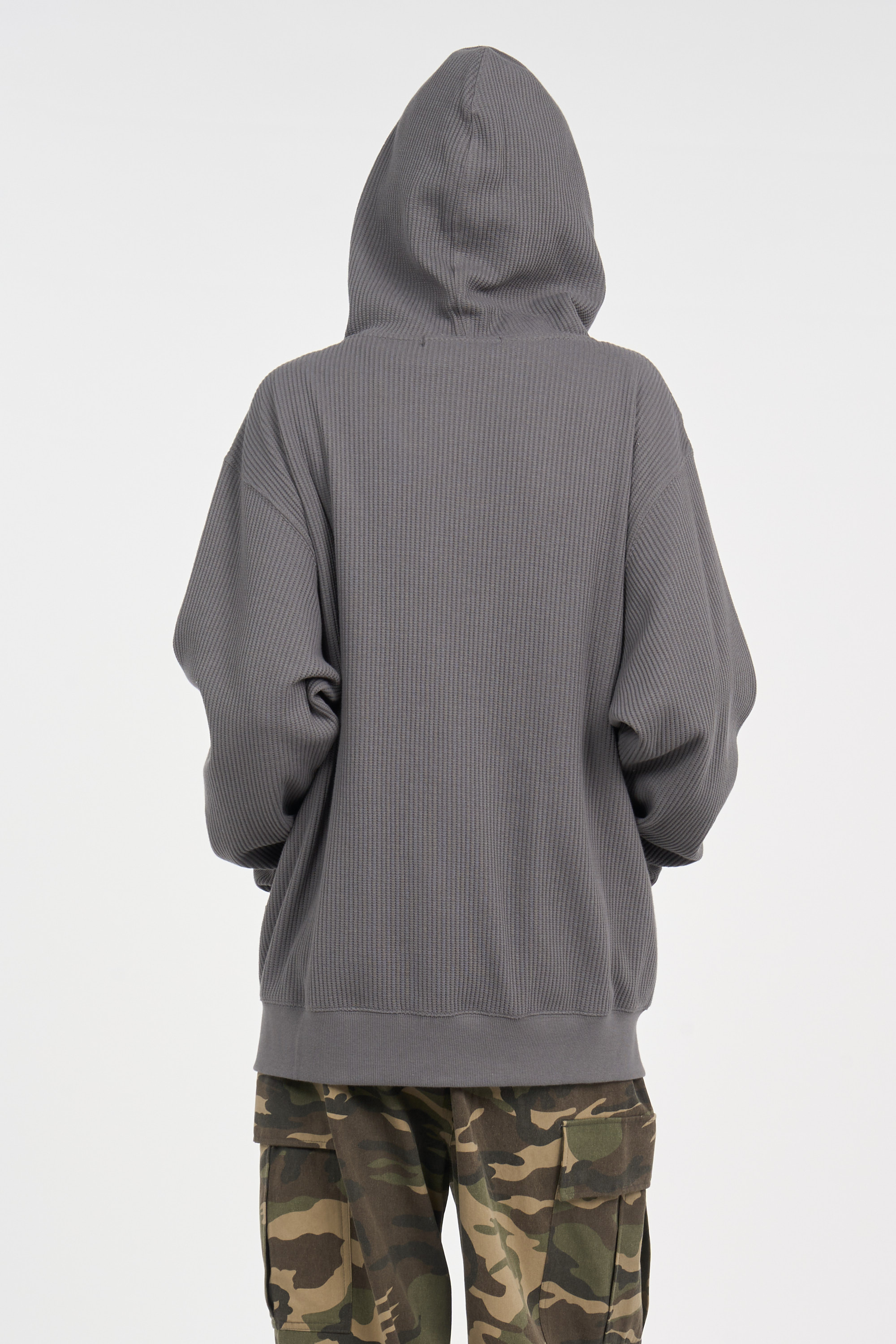 Regular-fit zip-up cotton-blend hoodie with Pony Player Black