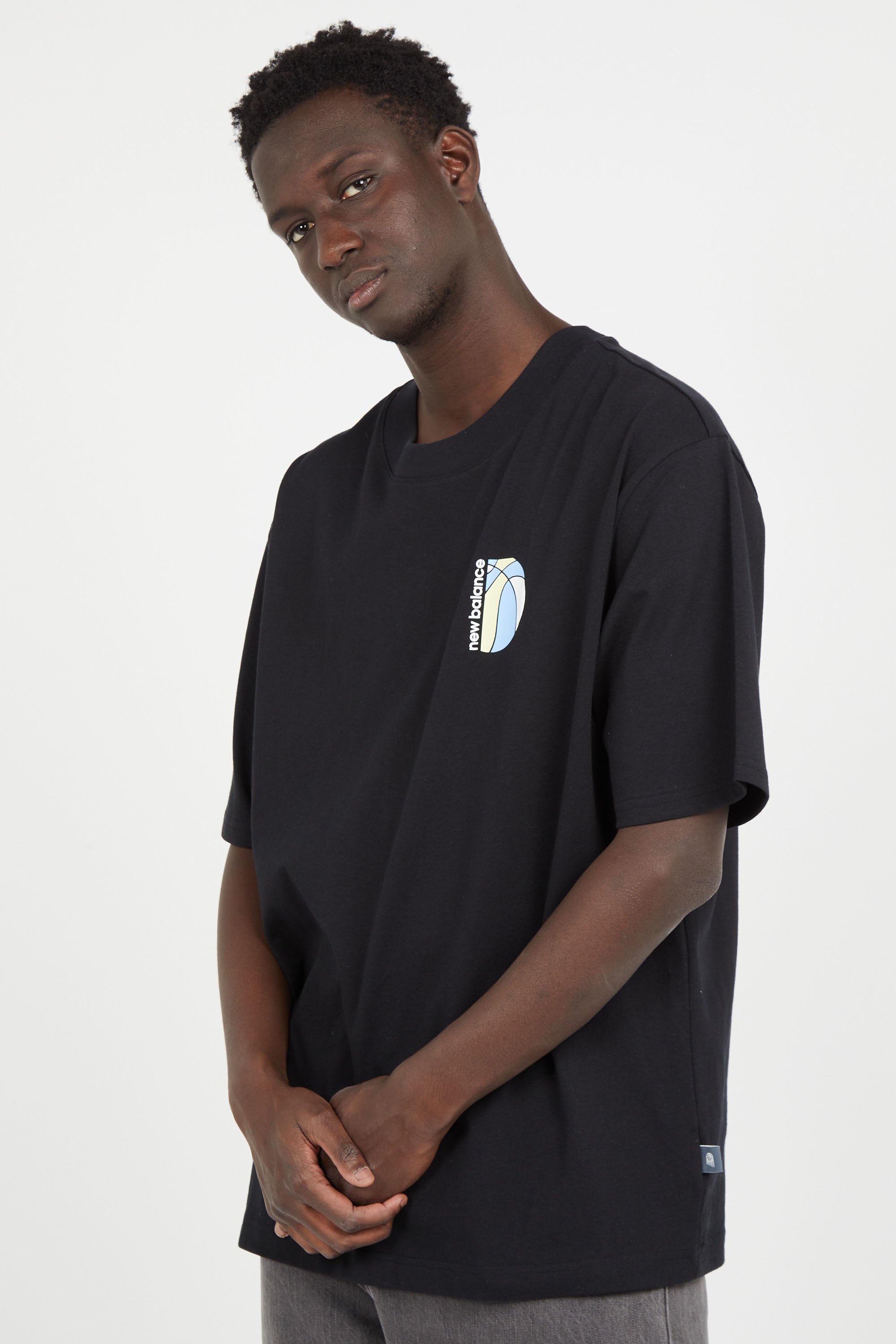 neck Cotton T | shirt Black New Balance - VolcanmtShops
