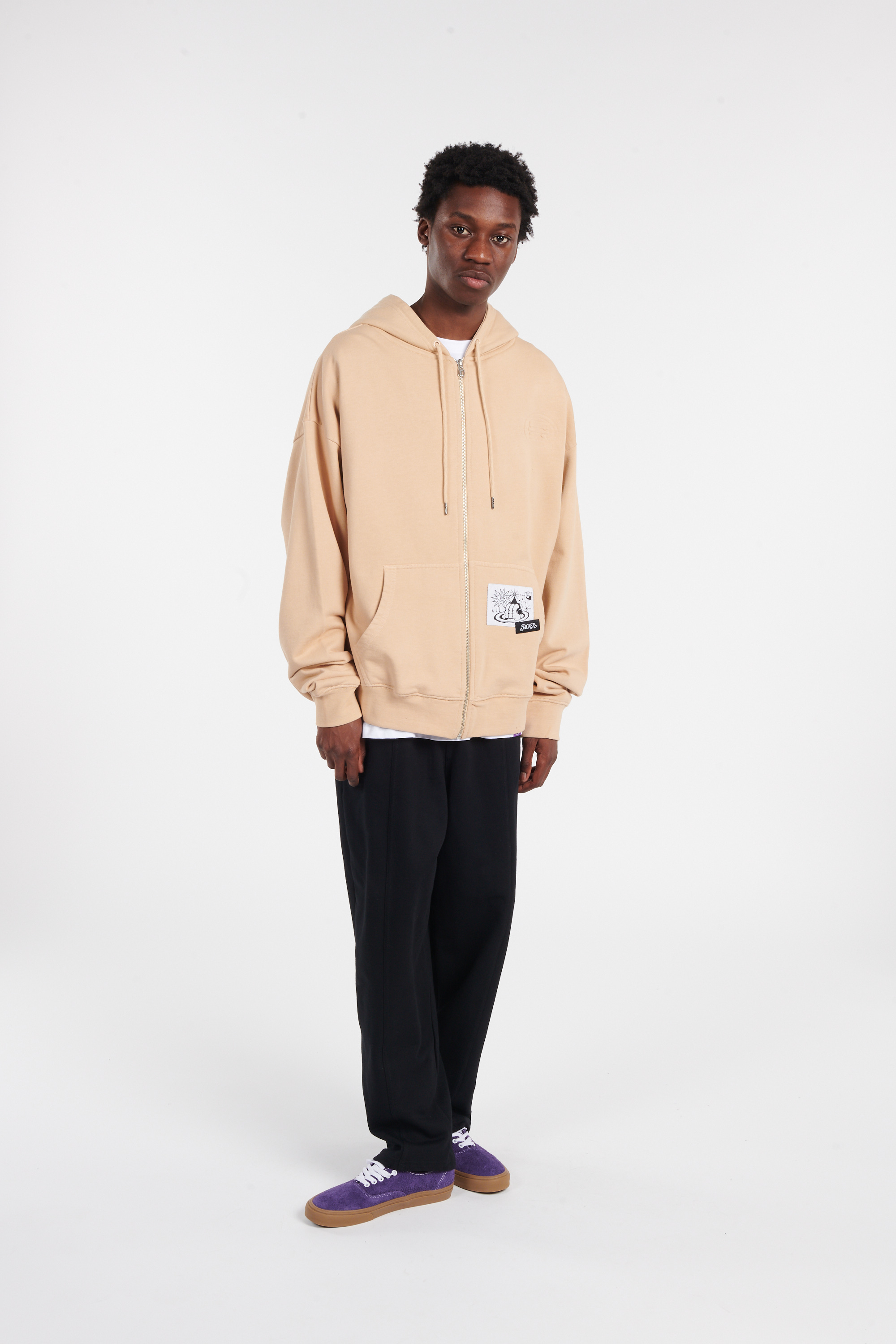 Hoodie zippé Beige