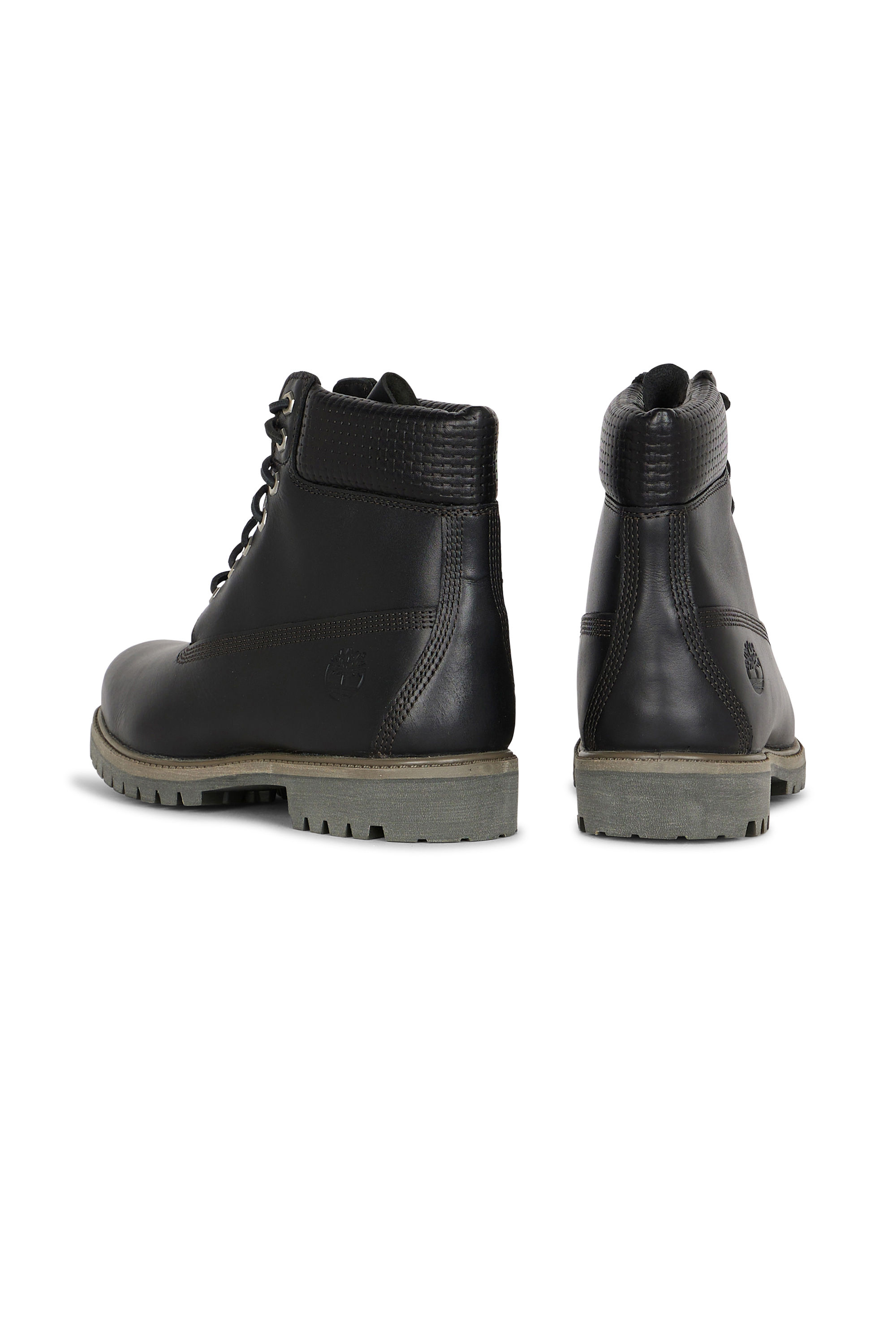 Heeled leather mid-calf boots Black