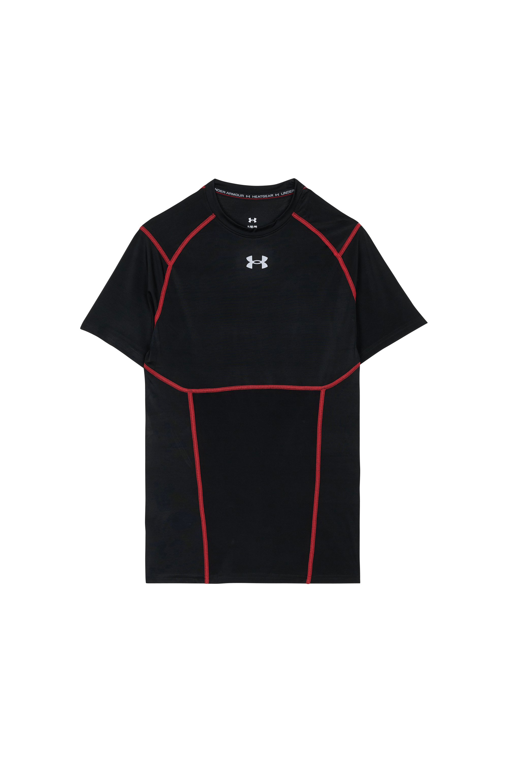 Haut de compression UA HG ELITE COMP SS Black red reflective