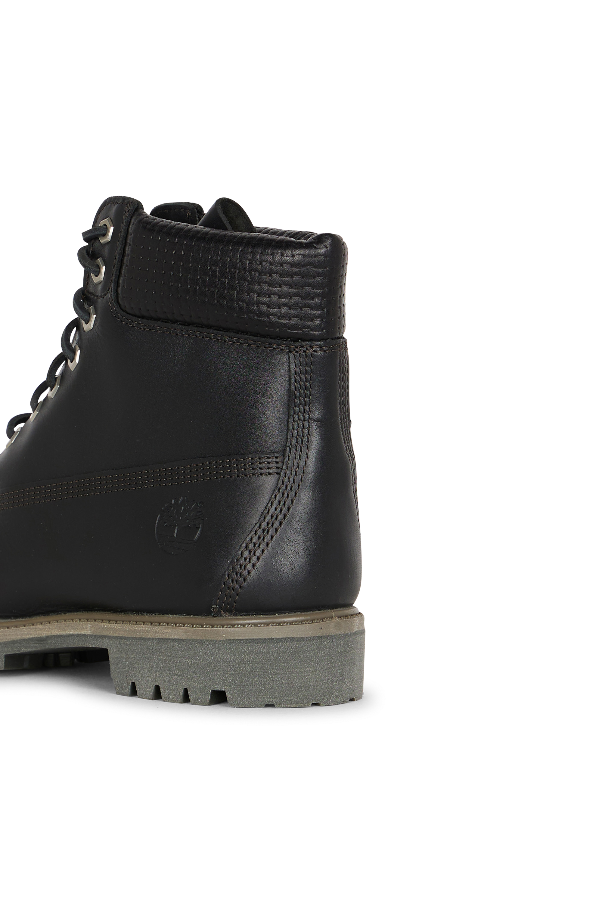 Heeled leather mid-calf boots Black