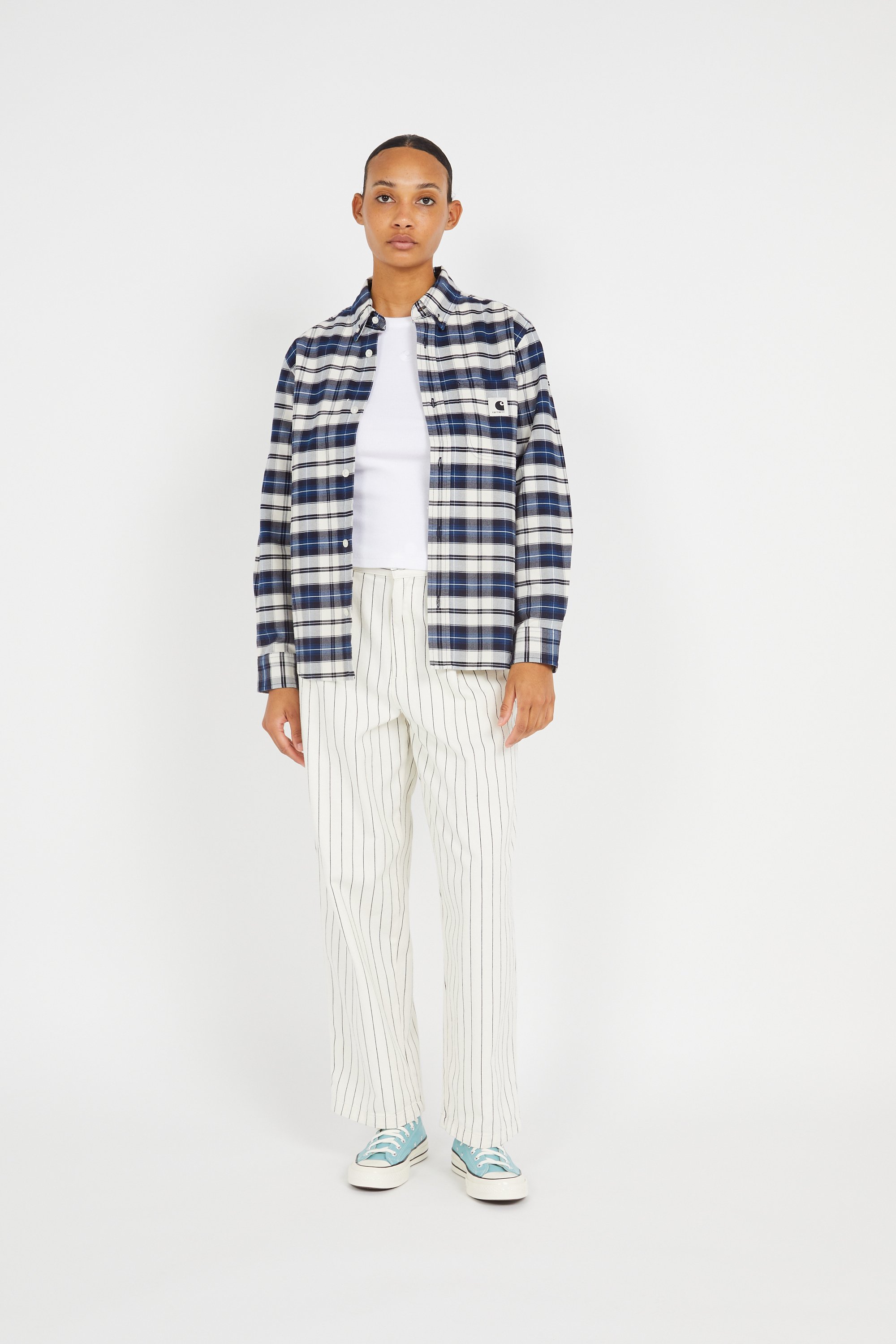 ★HELENE PARIS★ Rough Line Overfit Half T-Shirt Oatmeal Shirt W' L/s Tarbell Shirt Multicolored Carhartt Wip - Women