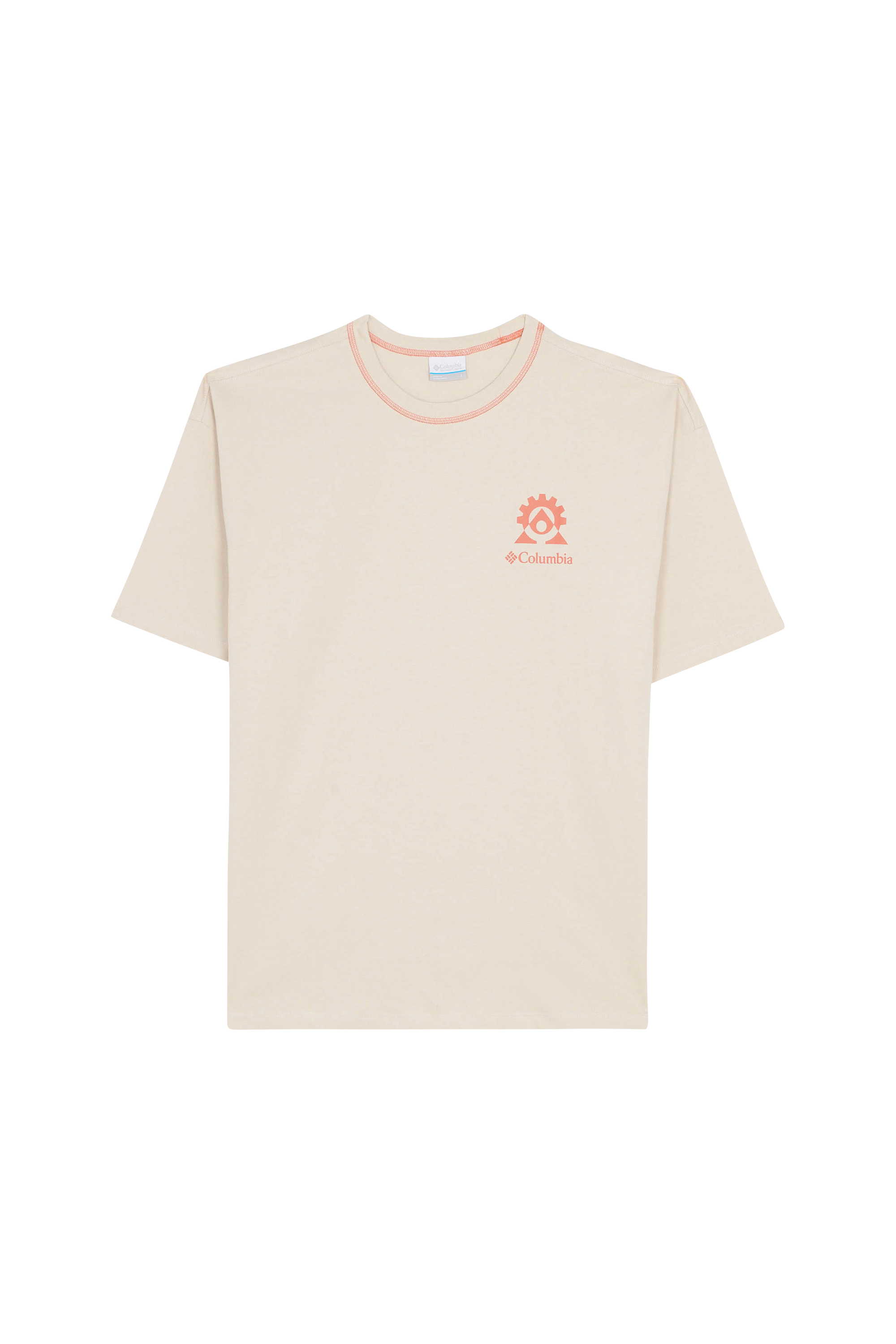 Regular-fit round-neck cotton T-shirt Beige