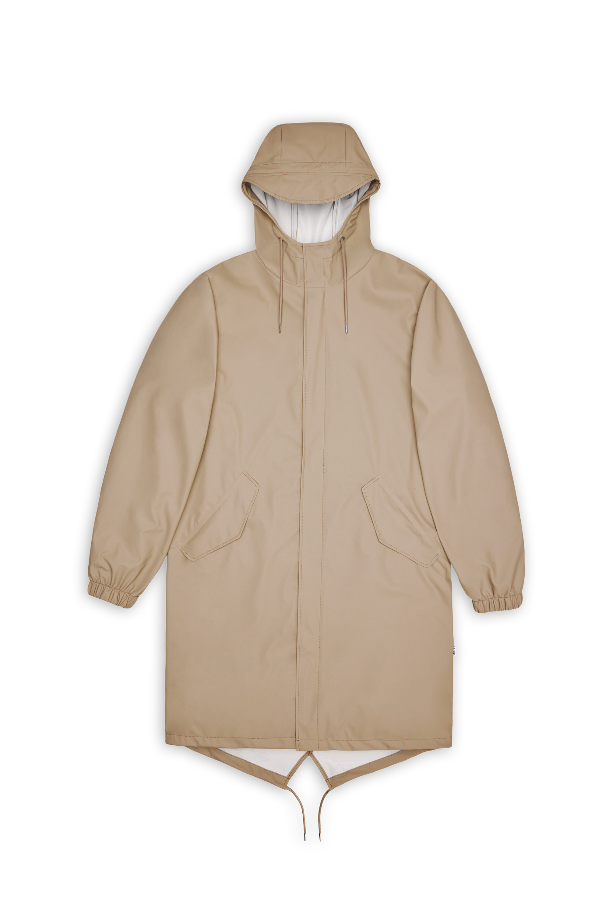 Cotton parka with hood Beige