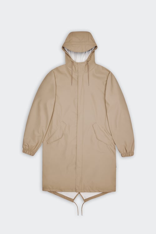 RAINS Cotton parka with hood Beige