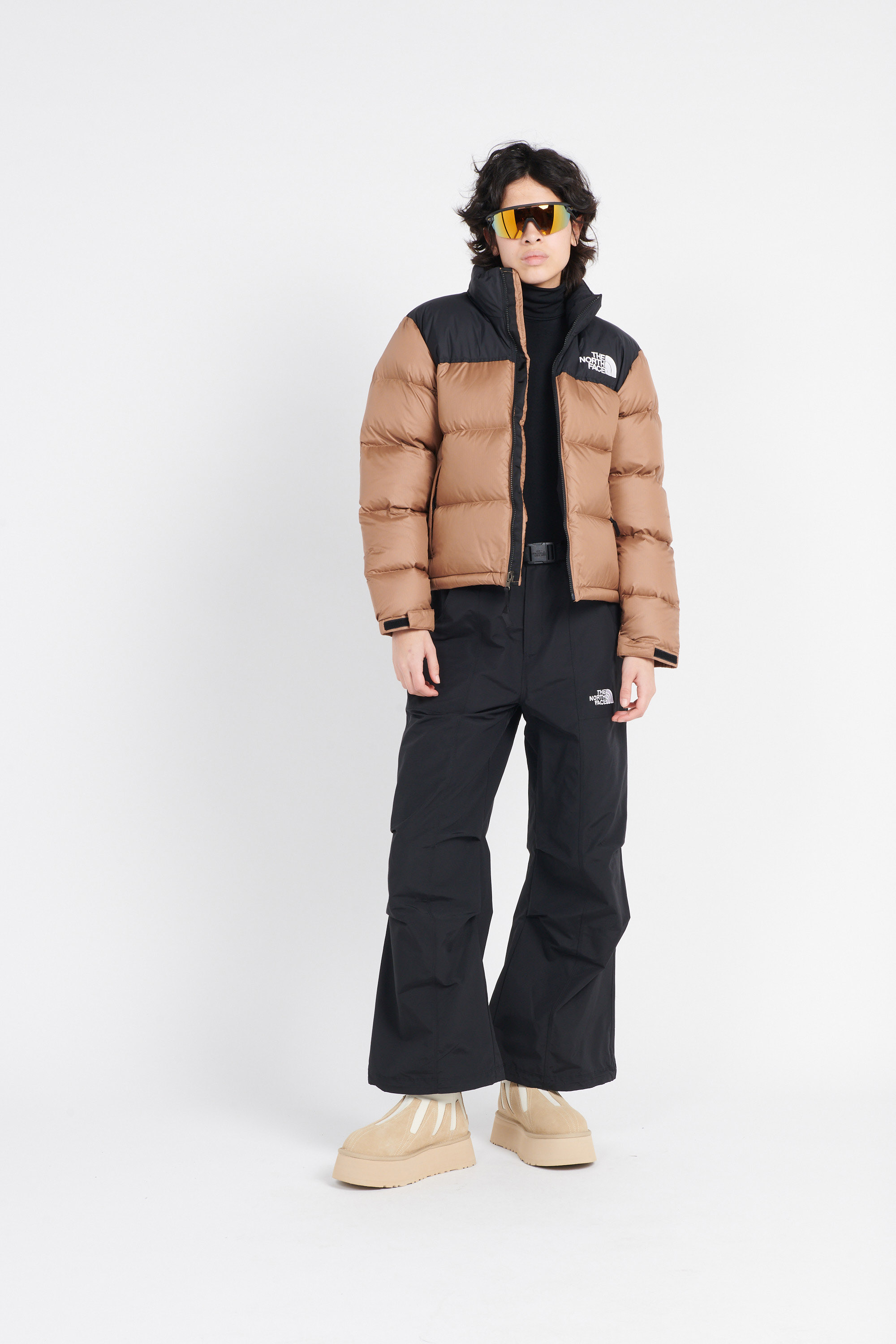 Lightweight quilted padded jacket with high neck Black
