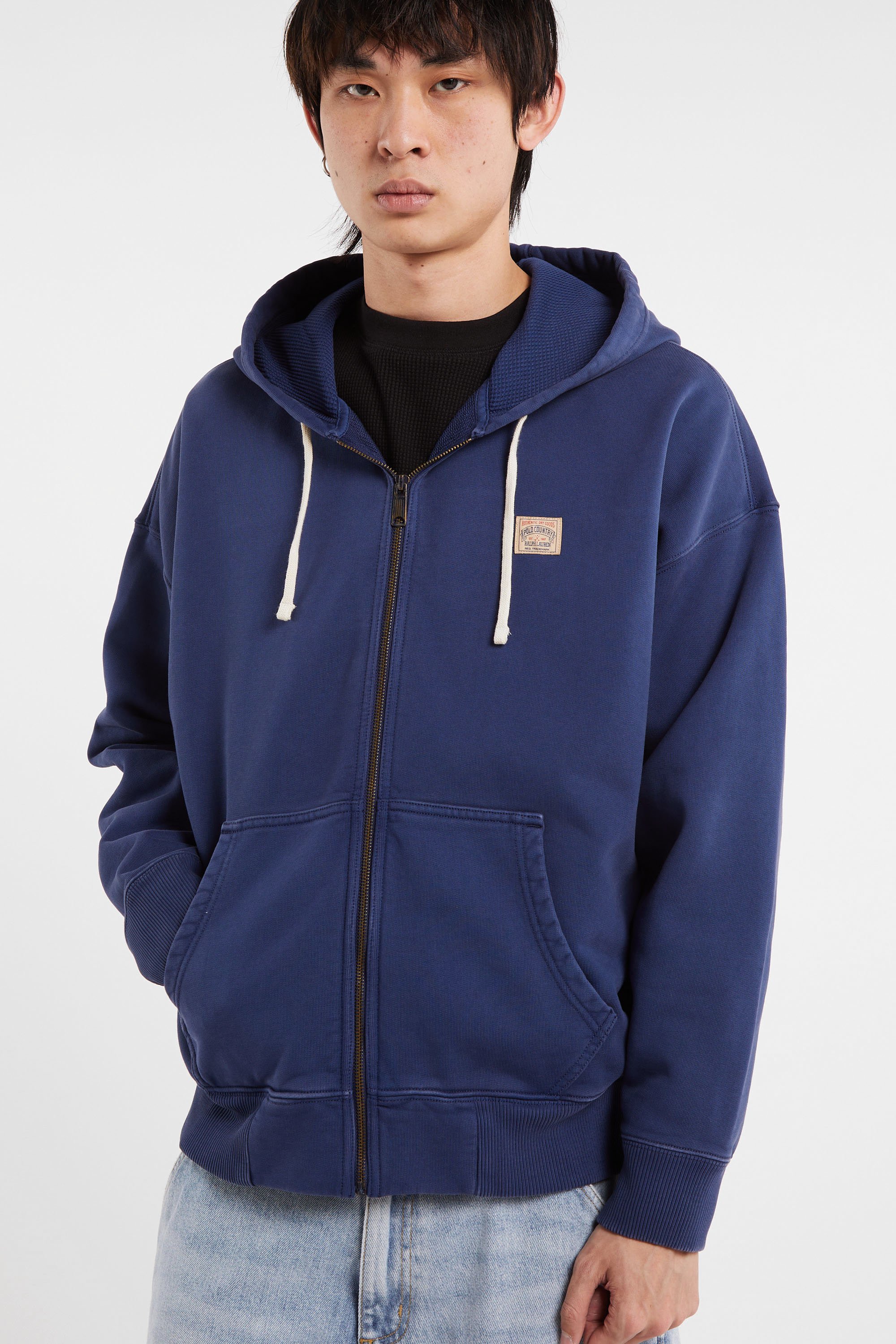 Hoodie zippé Bleu