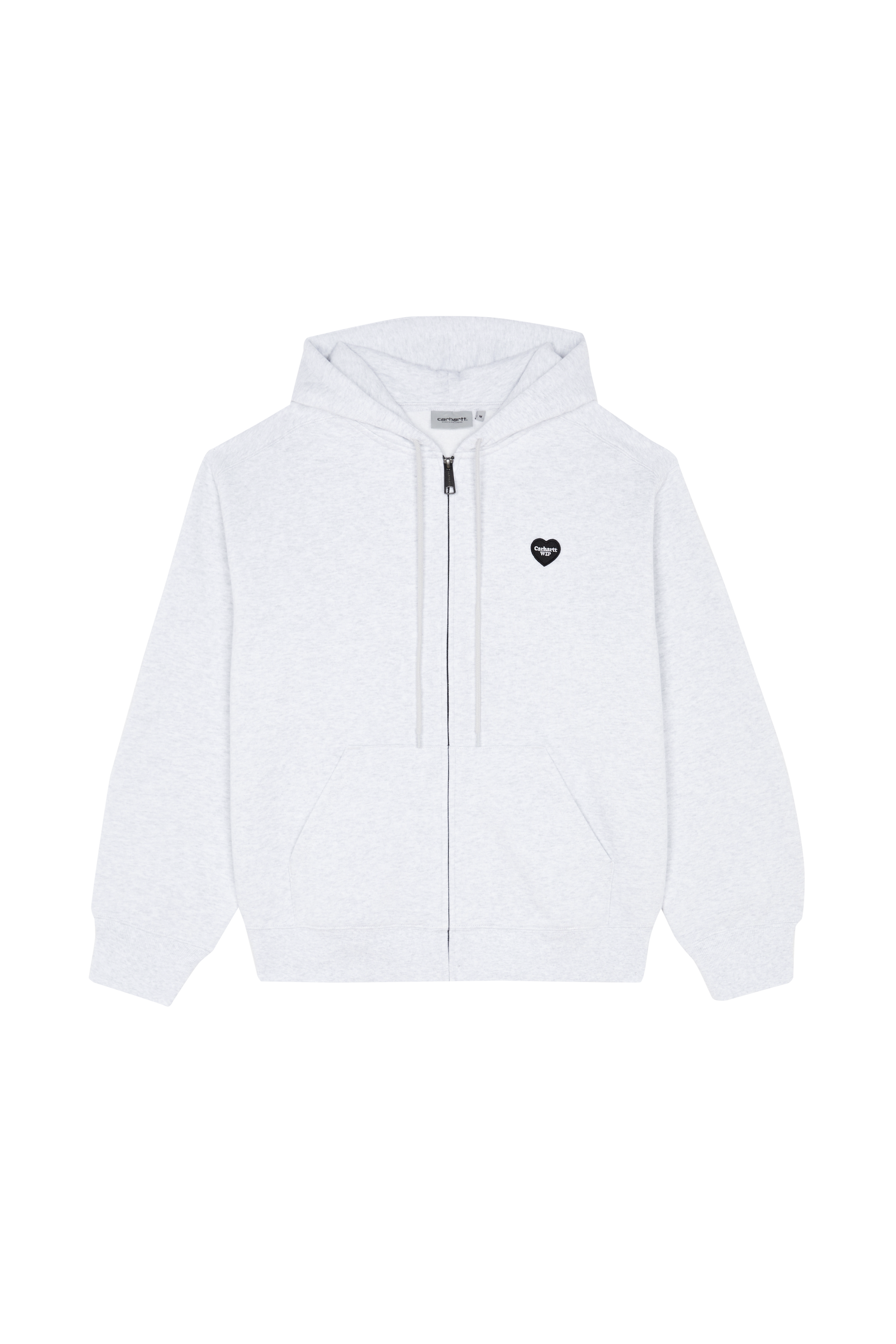 Regular-fit zip-up cotton-blend hoodie with Pony Player Grey