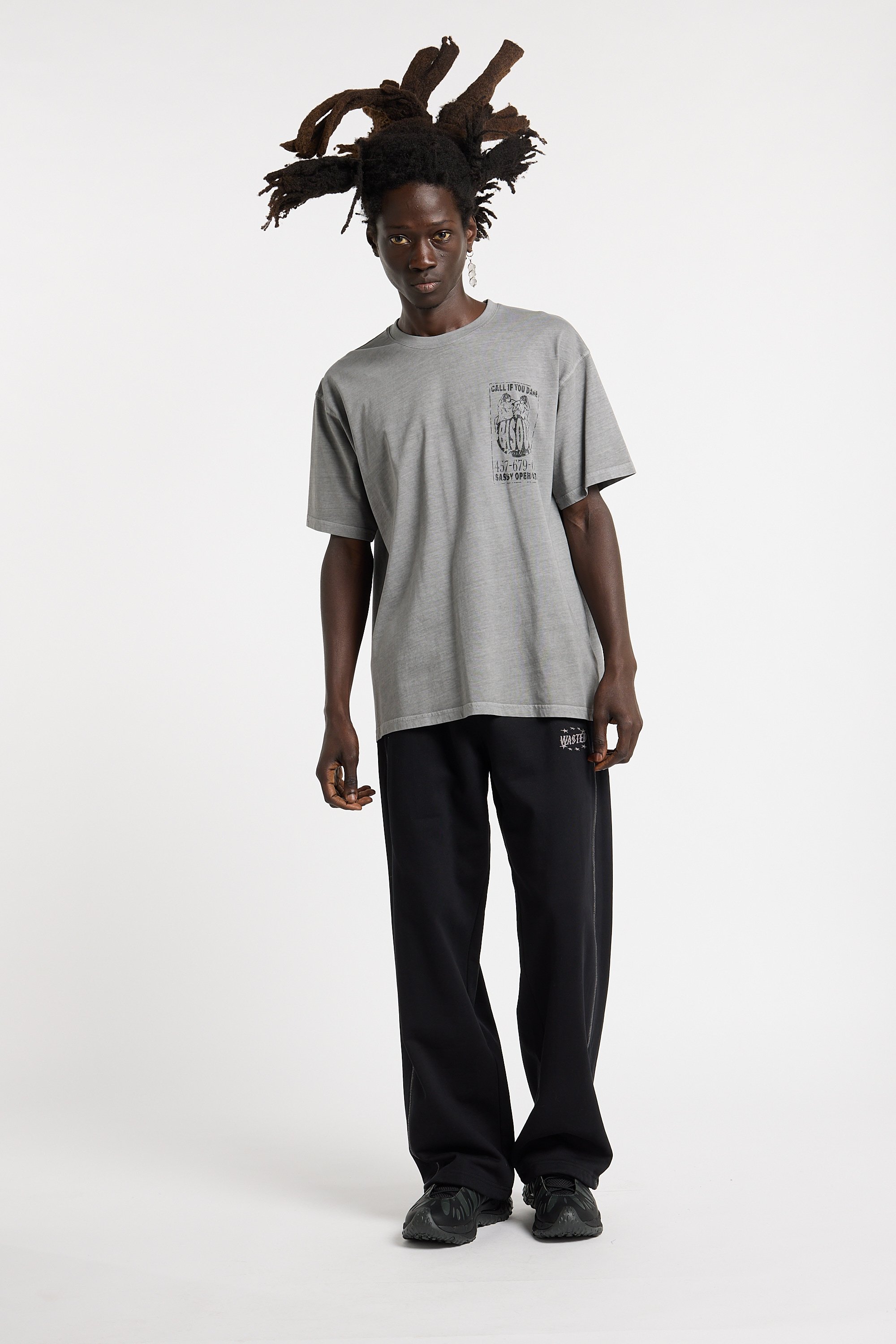 T-shirt BISOUS SKATEBOARDS Gris