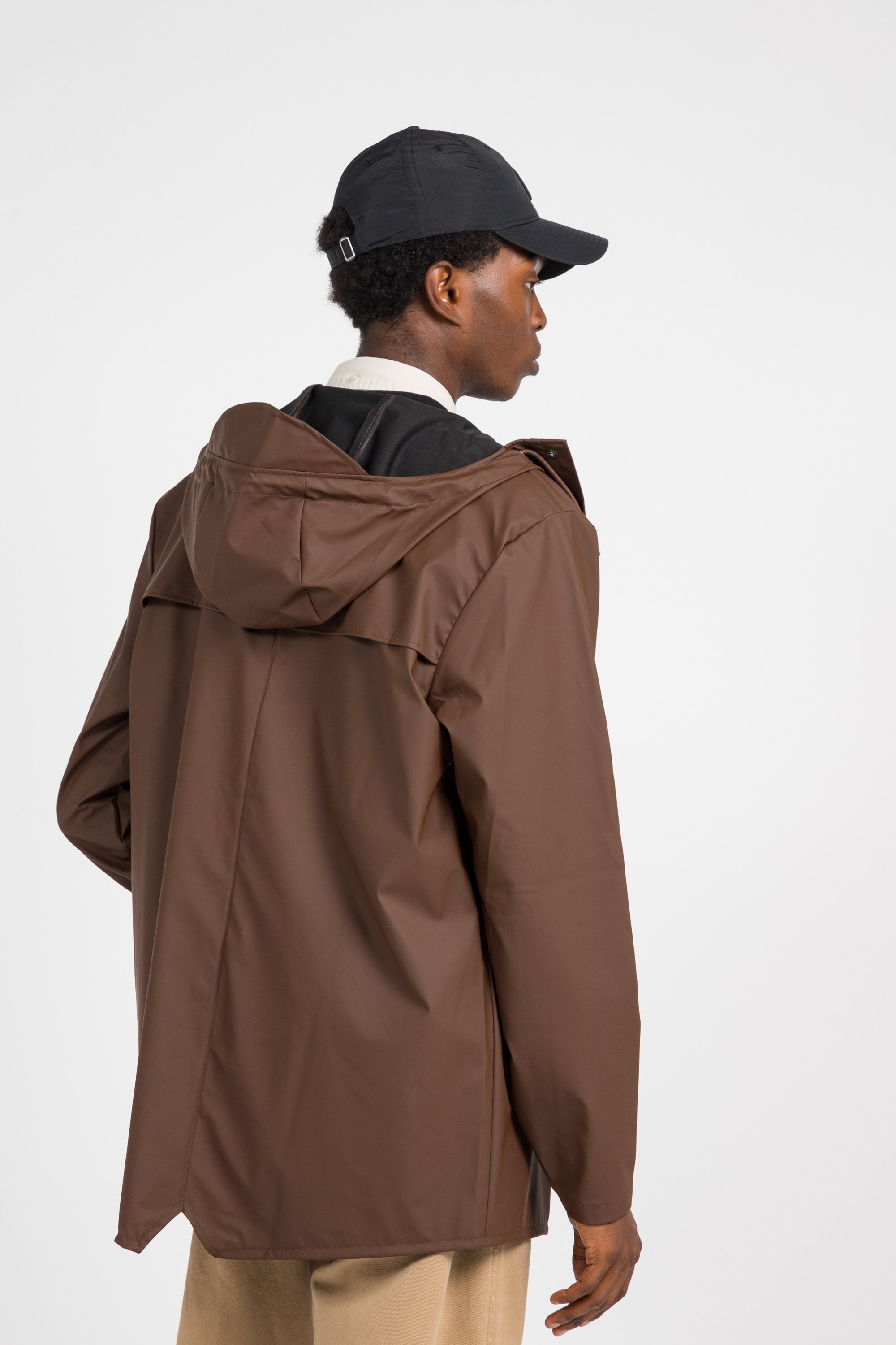Coupe-vent imperméable à capuche | Marron RAINS Homme