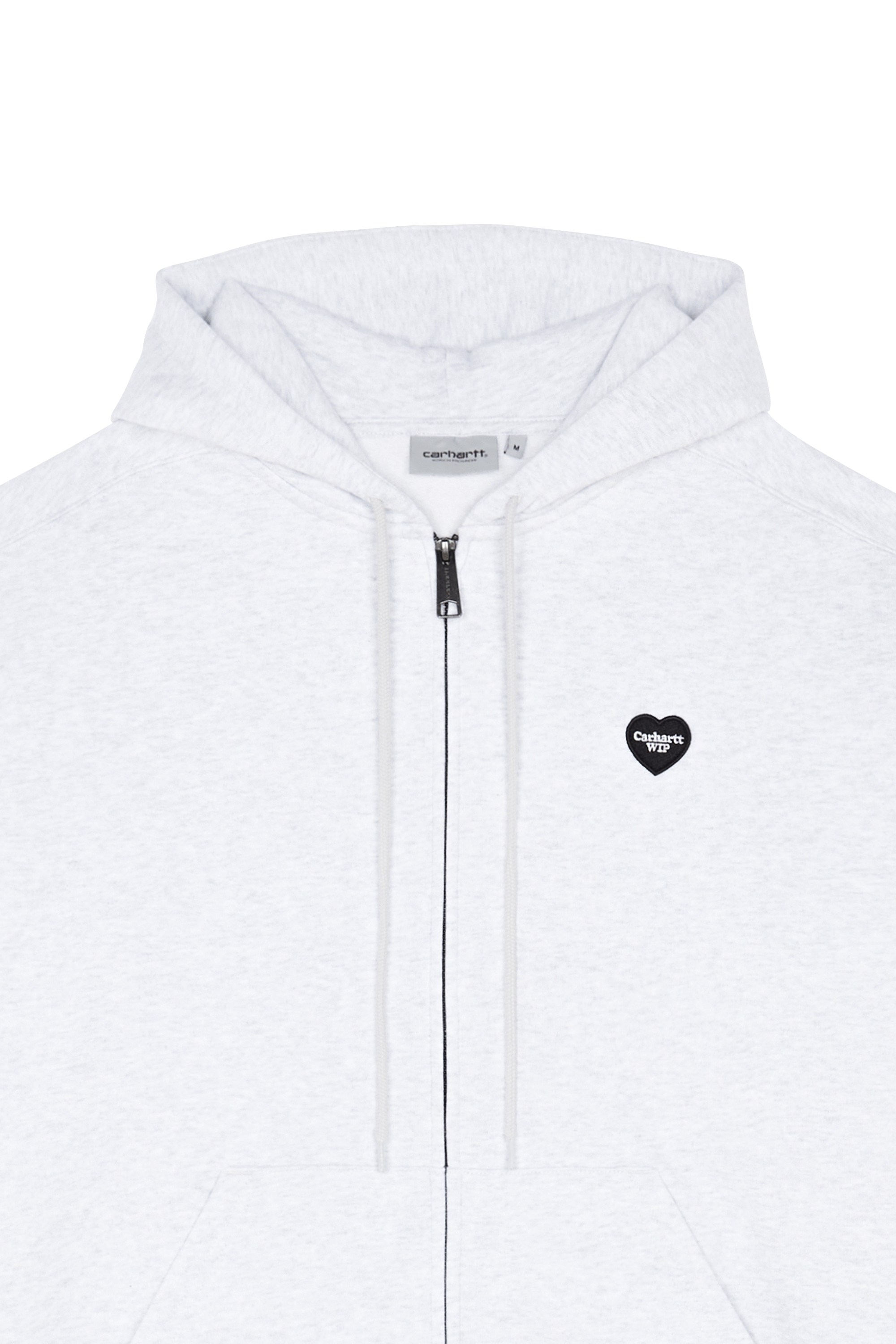 Regular-fit zip-up cotton-blend hoodie with Pony Player Grey