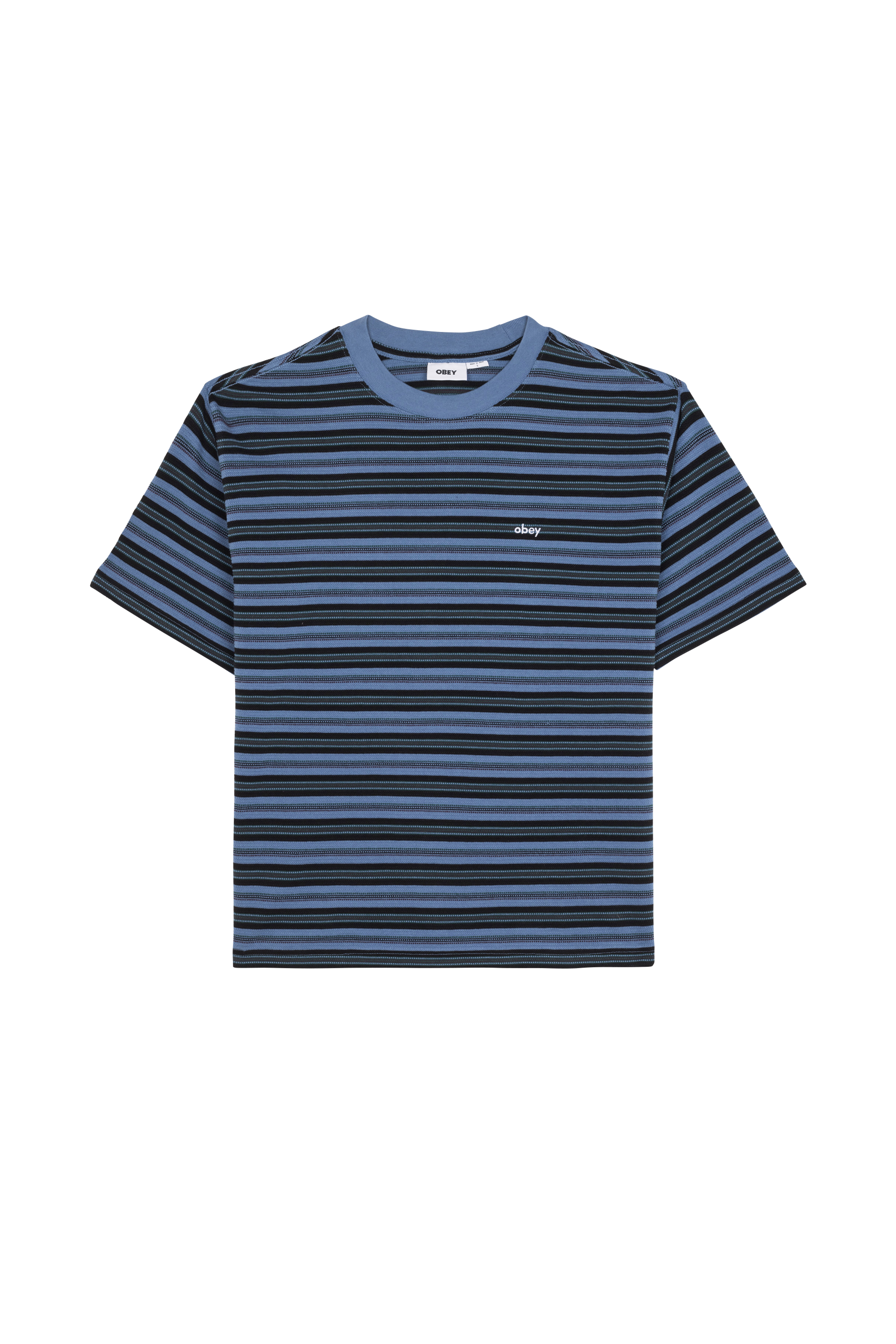 Regular-fit round-neck cotton T-shirt Blue