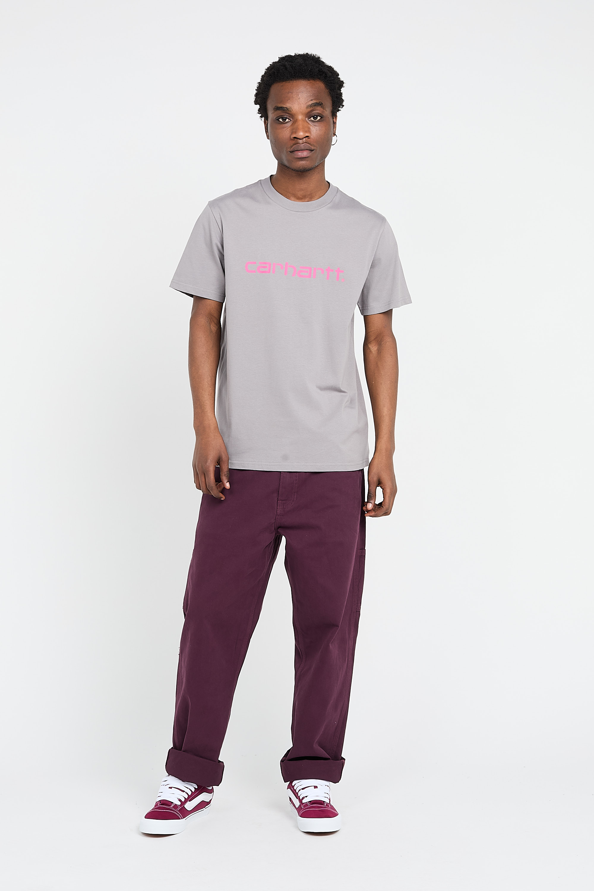 Regular-fit round-neck cotton T-shirt Grey
