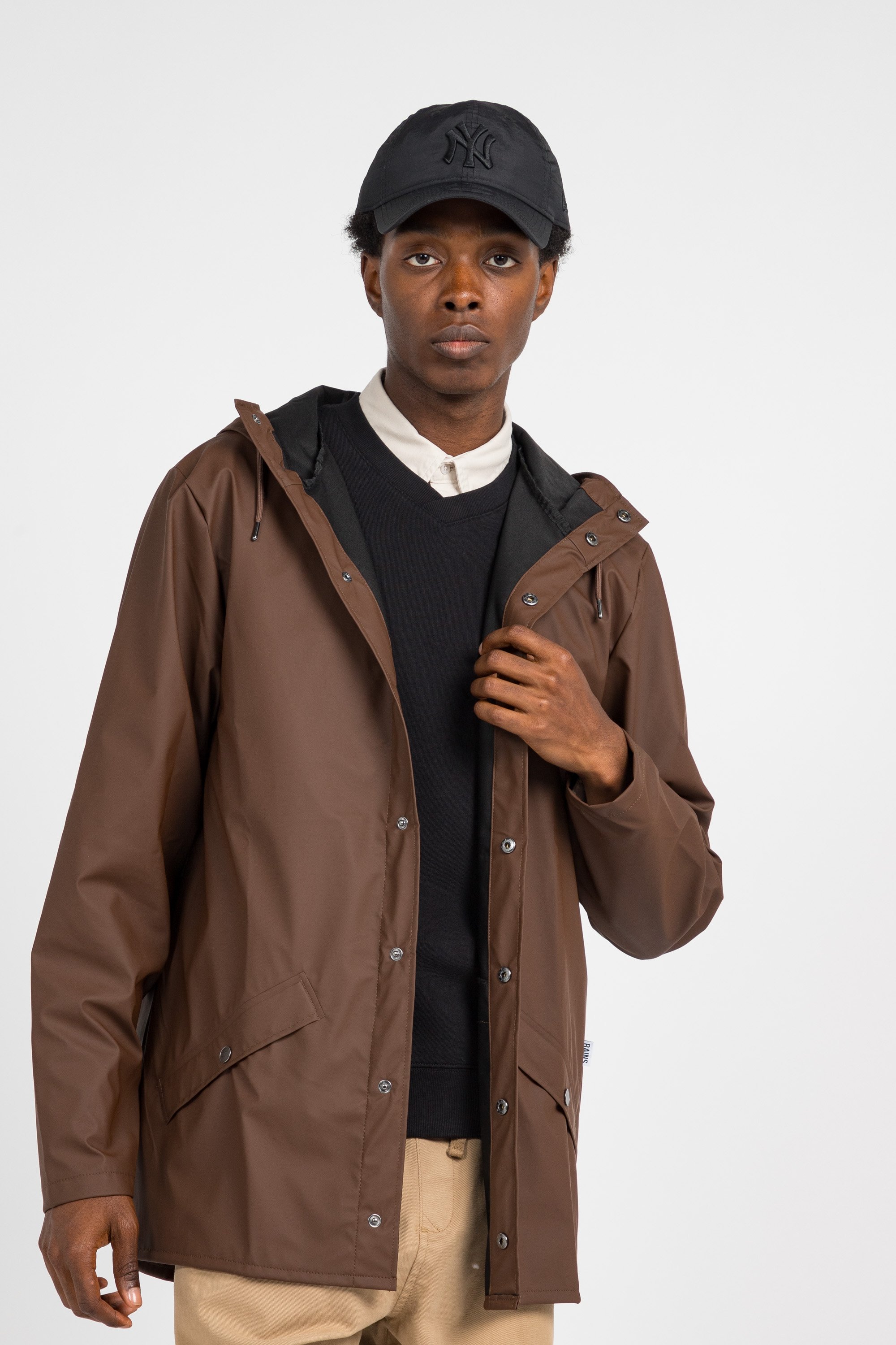 Coupe-vent imperméable à capuche | Marron RAINS Homme