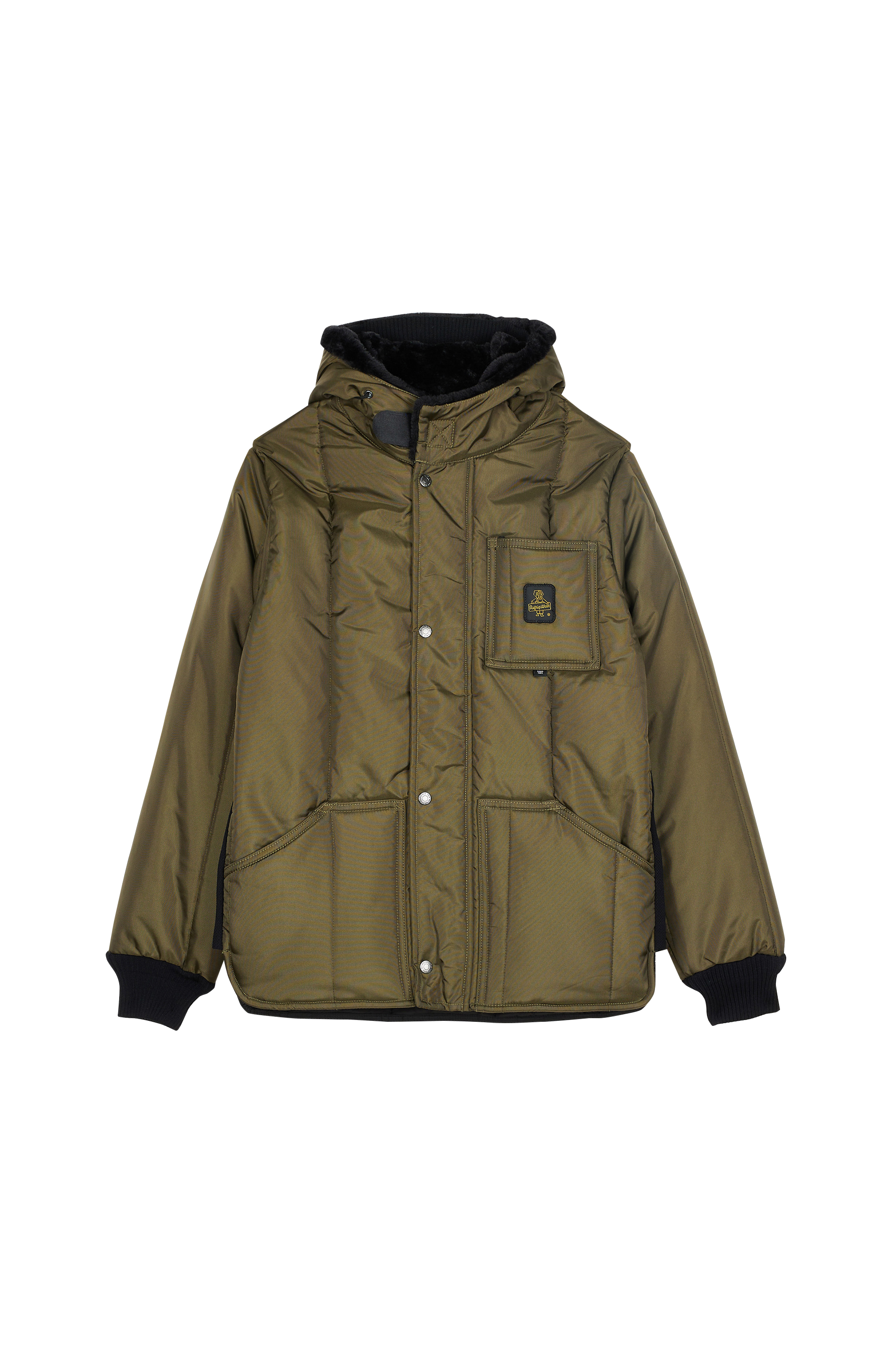Printed raincoat with hood Khaki