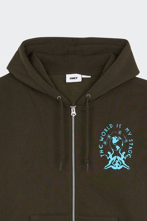 OBEY Hoodie zippé Vert