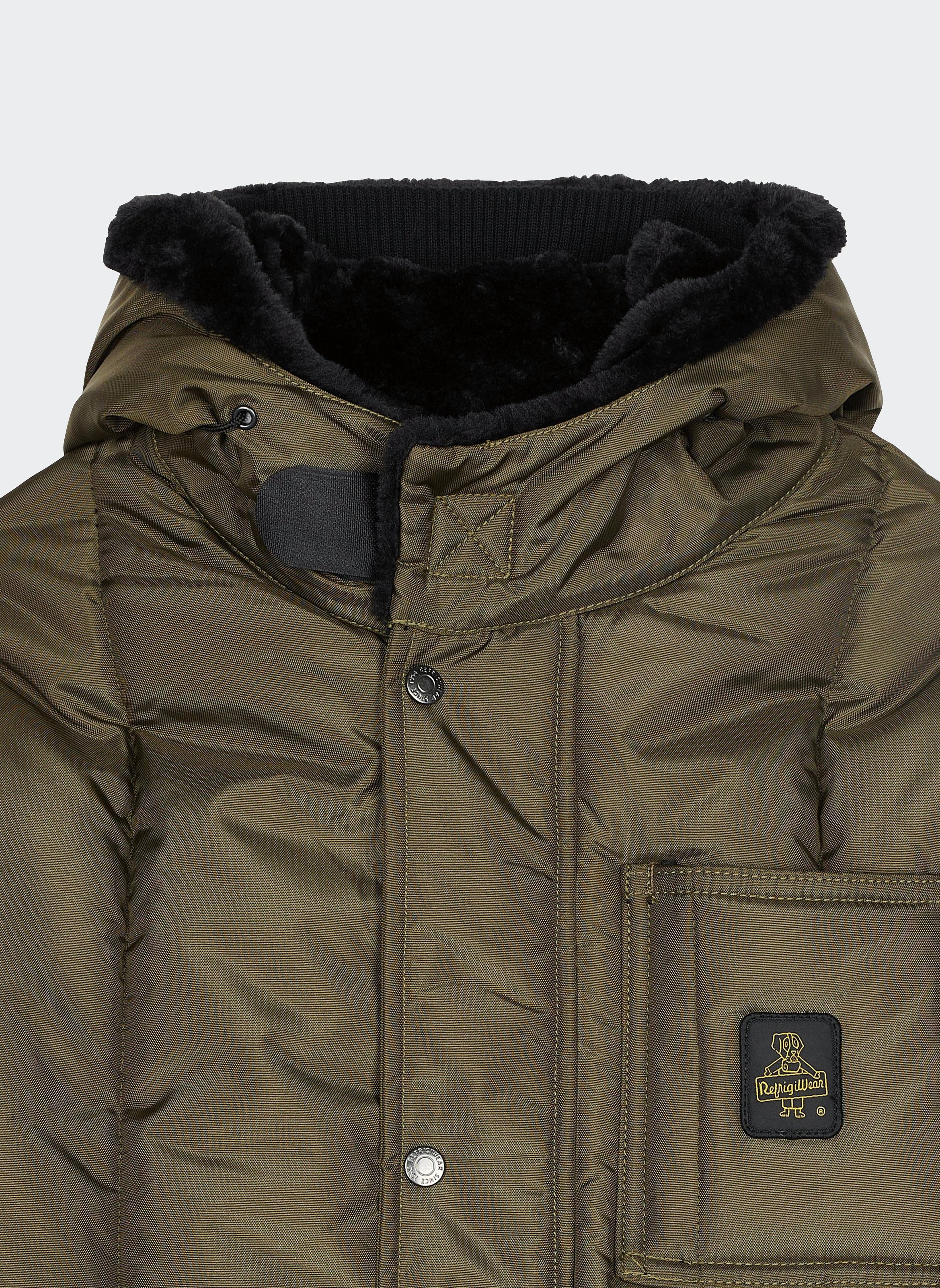 Printed raincoat with hood | Khaki by REFRIGIWEAR Printed raincoat with hood Khaki