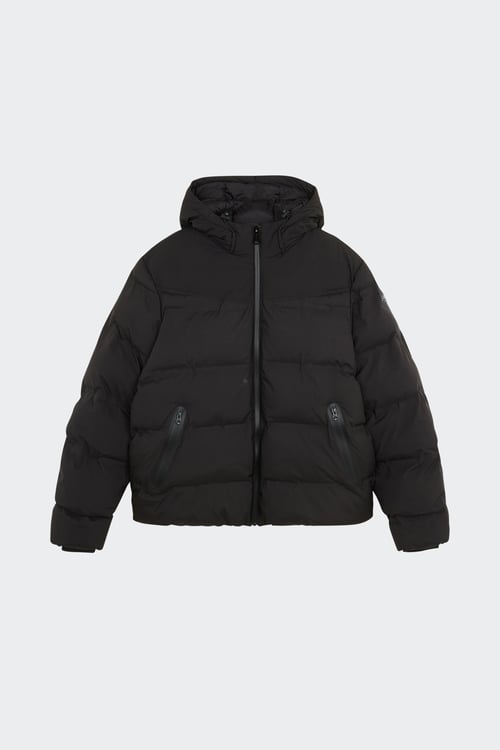 SCHOTT Lightweight quilted padded jacket with high neck Black