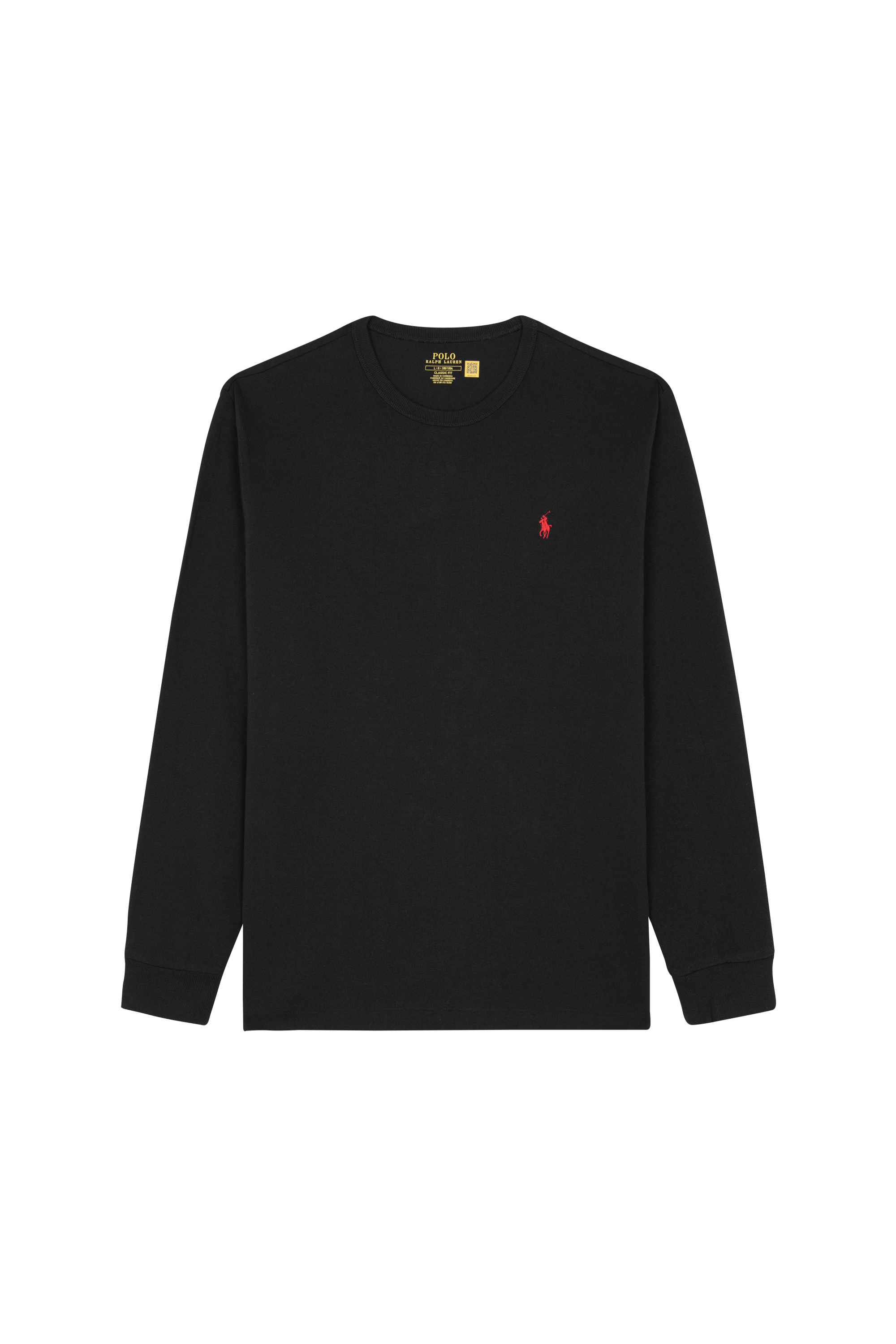 Regular-fit round-neck cotton T-shirt Black